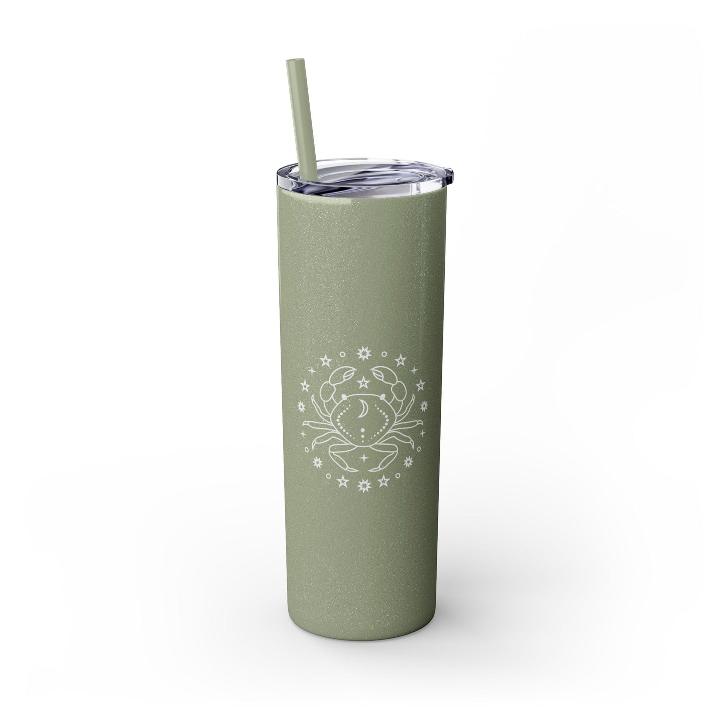 Cancer Glitter, Skinny Tumbler with Straw, 20oz