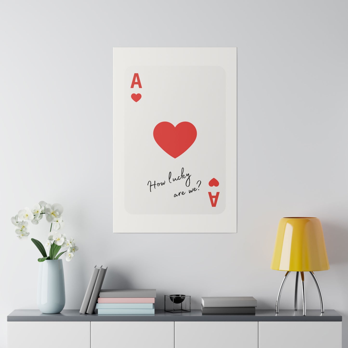 How lucky are we? Red, Matte Canvas, Stretched, 0.75"