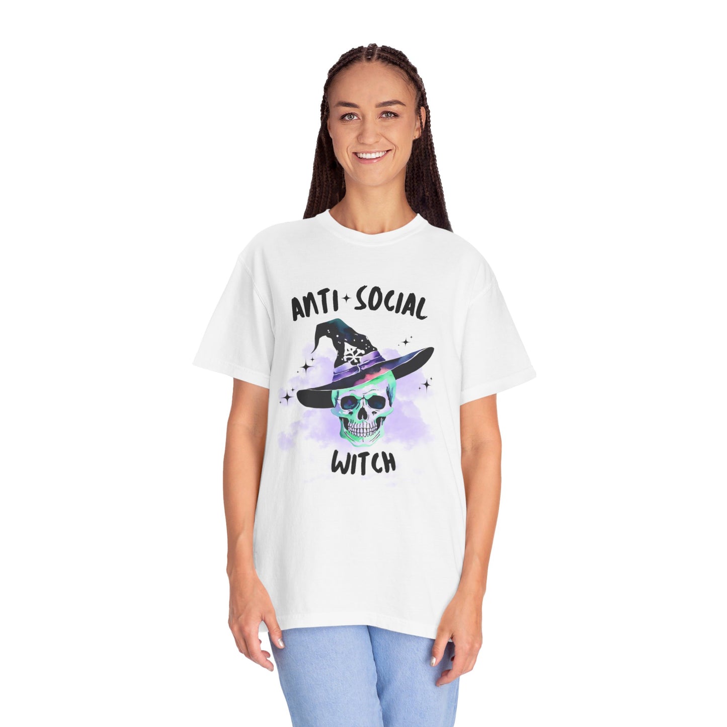 Anti Social Witch, Unisex Garment-Dyed T-shirt