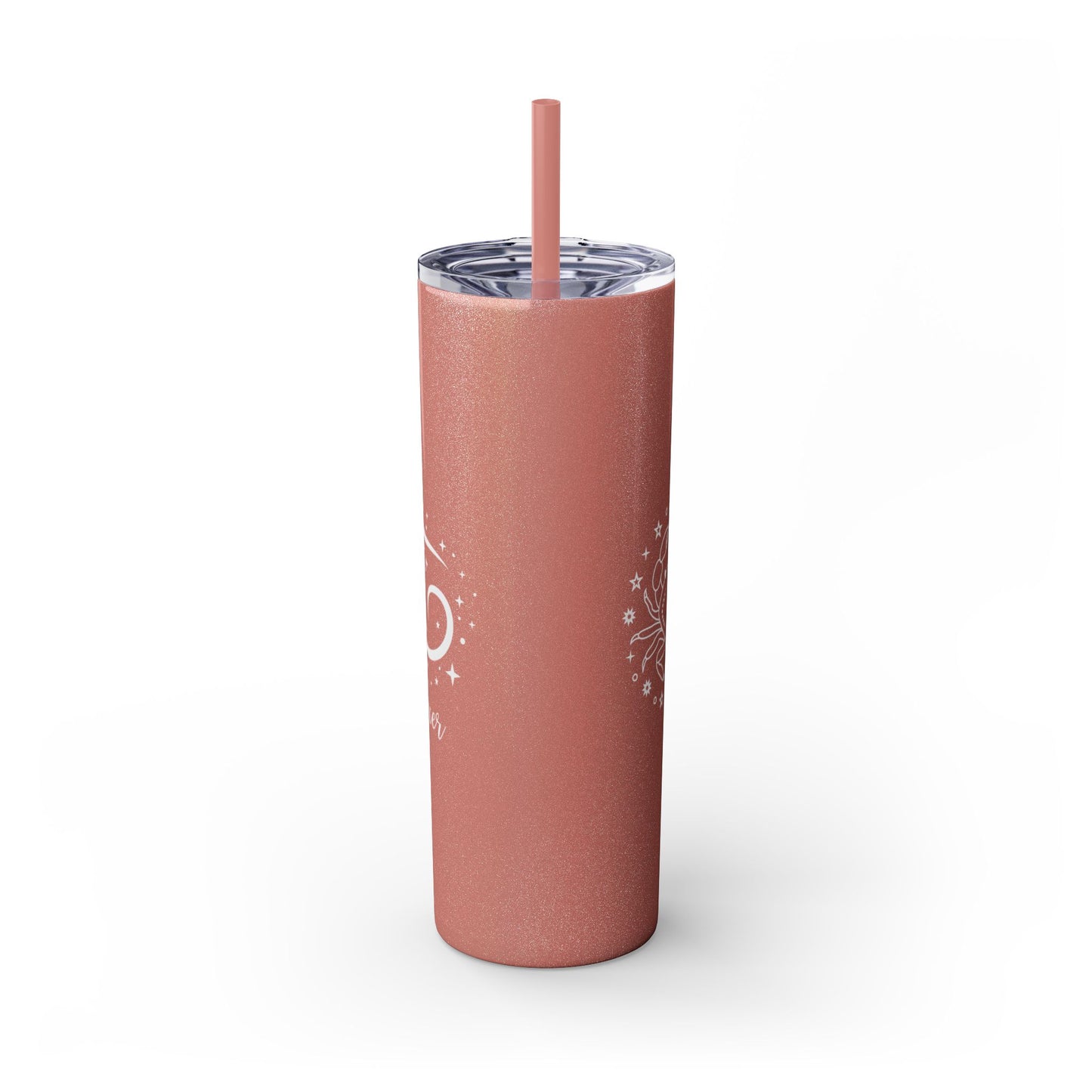Cancer Glitter, Skinny Tumbler with Straw, 20oz