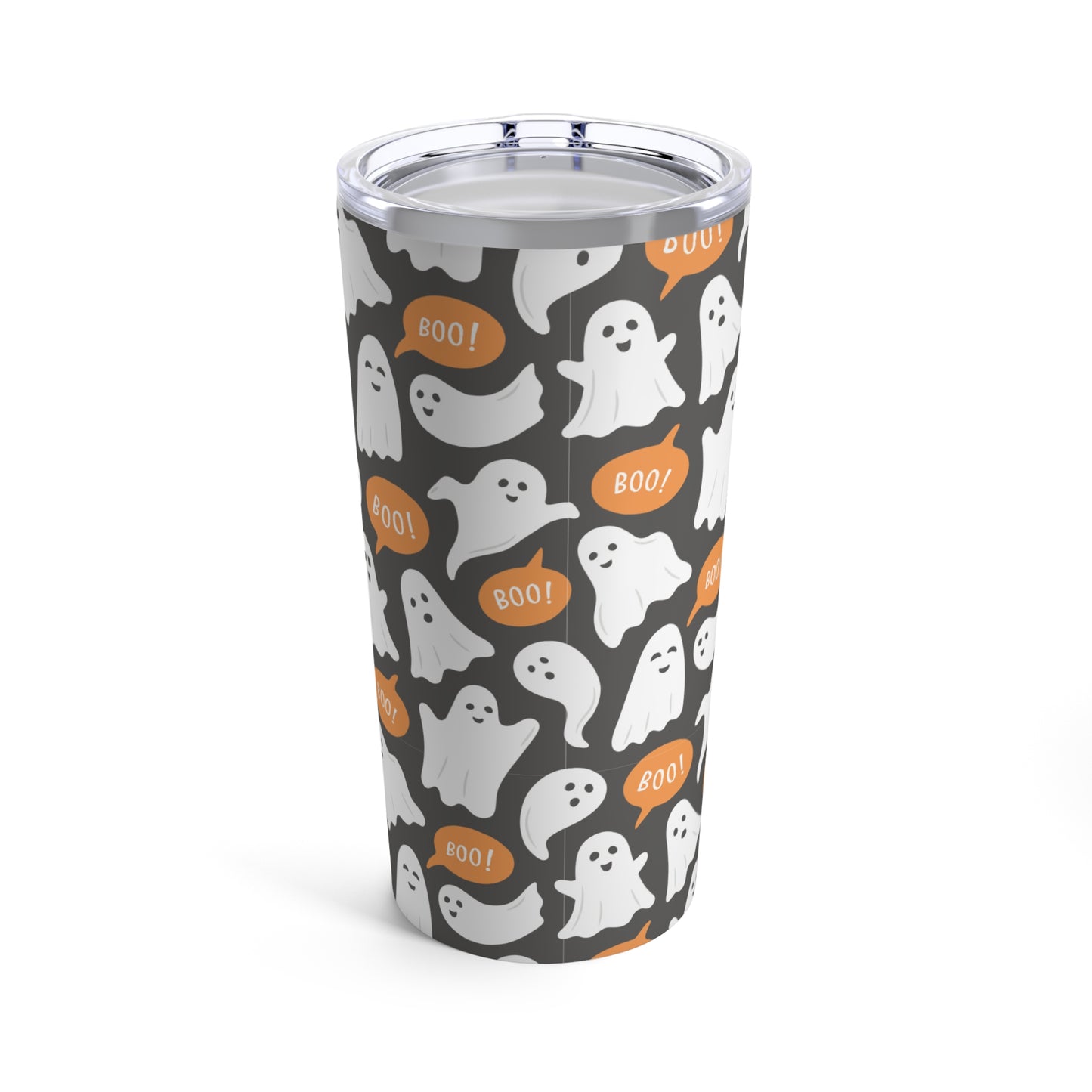 Halloween Ghosts and Pumpkins with Grey background, Tumbler 20oz
