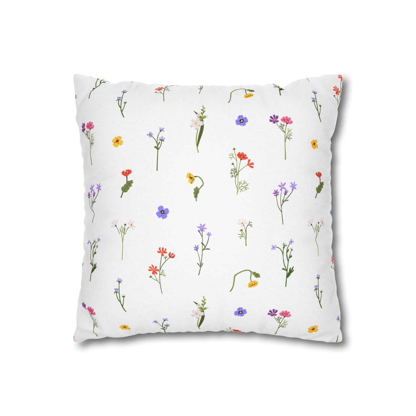 Wild Flower Pillow Case, Spun Polyester Square Pillowcase