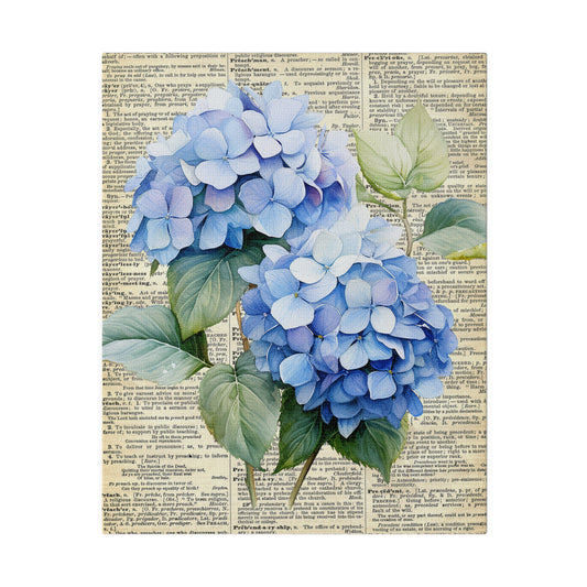 Hydrangea Flower, Vintage Dictionary page, Matte Canvas, Stretched, 0.75"