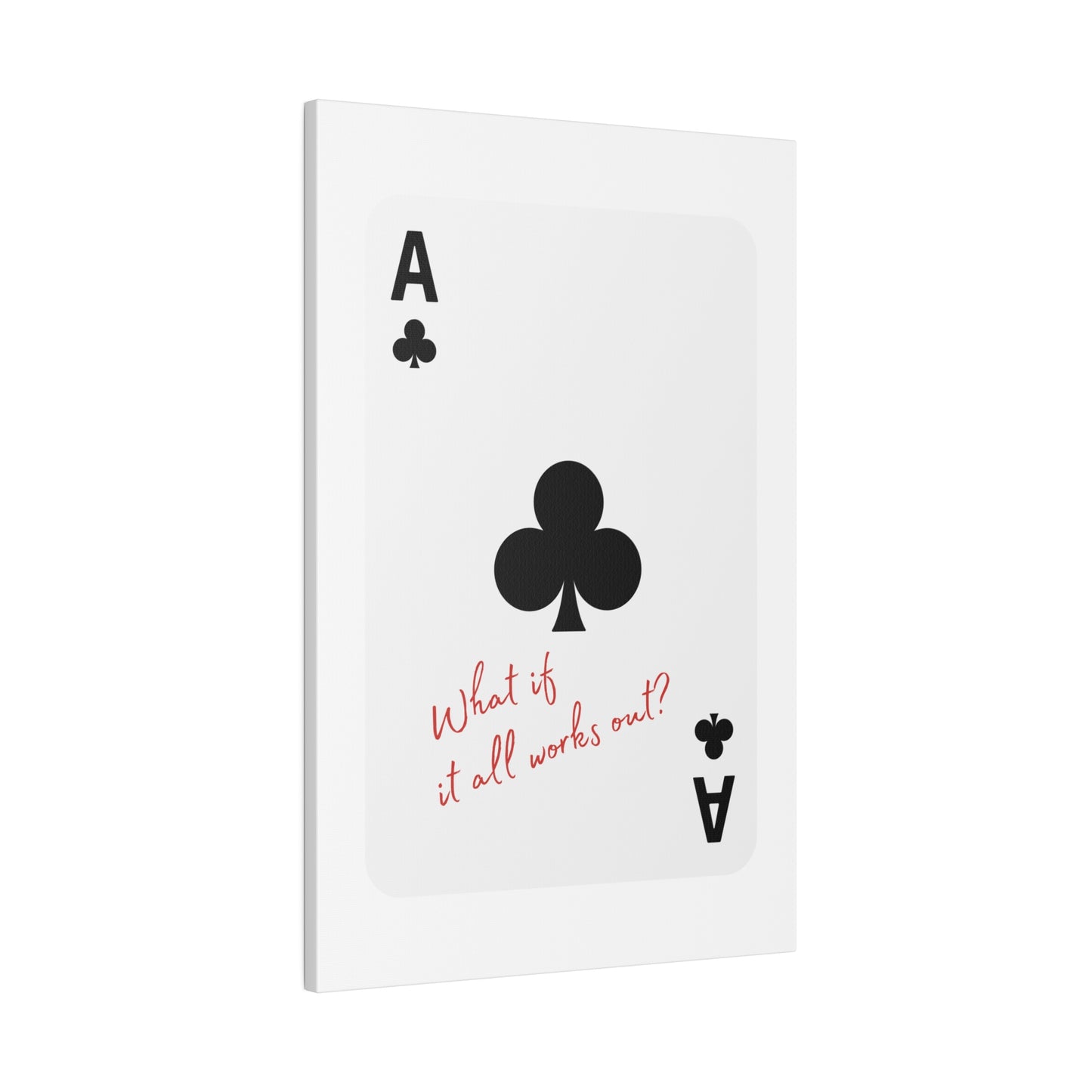 What if it all works out? Black, Matte Canvas, Stretched, 0.75"