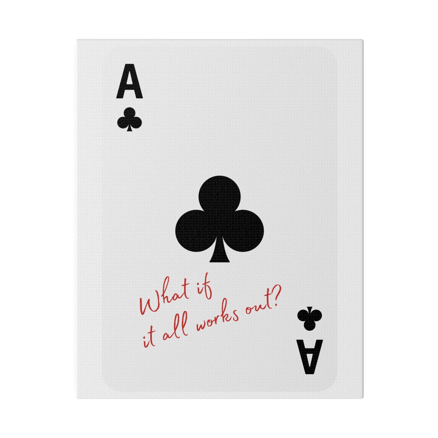 What if it all works out? Black, Matte Canvas, Stretched, 0.75"