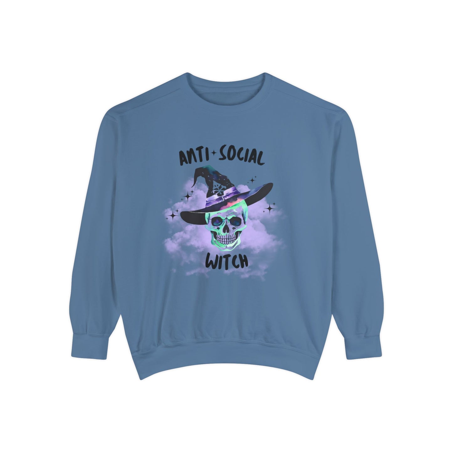 Anti Social Witch, Unisex Garment-Dyed Sweatshirt