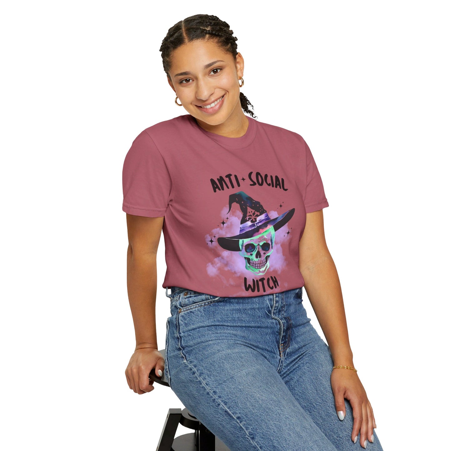Anti Social Witch, Unisex Garment-Dyed T-shirt