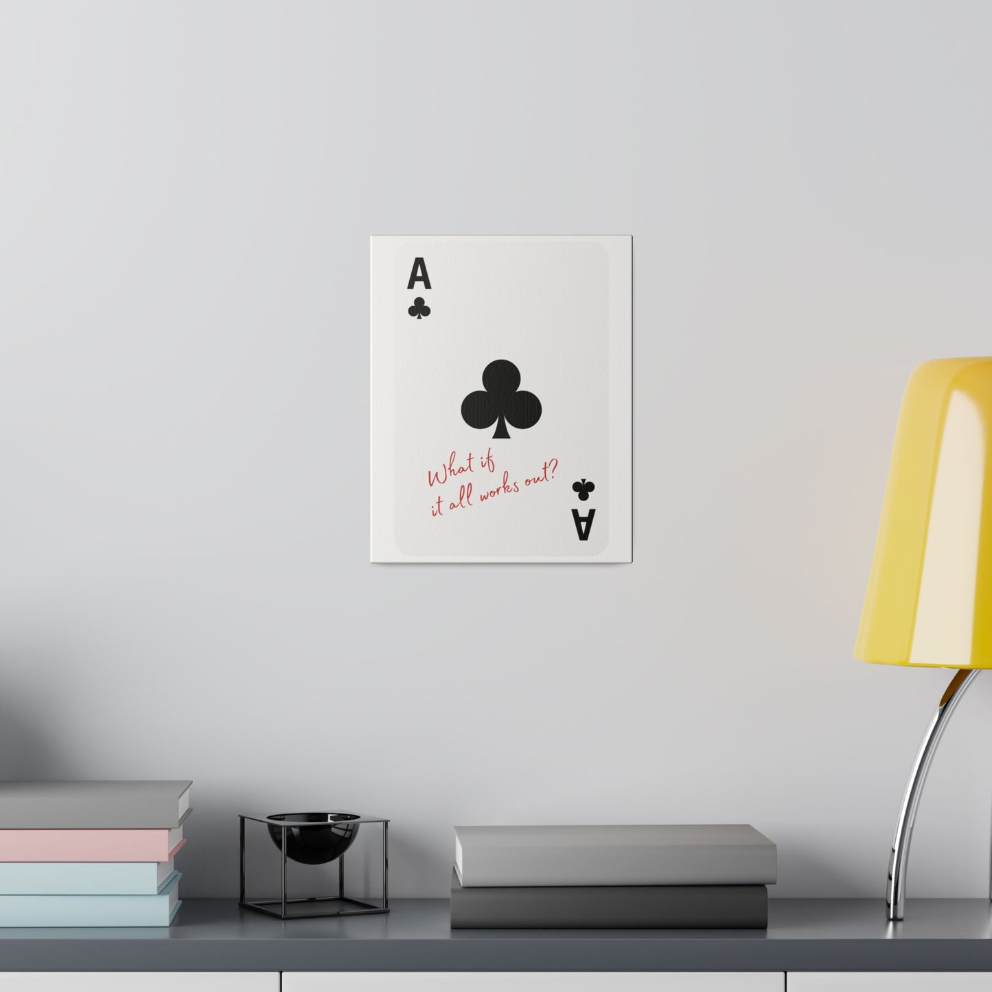 What if it all works out? Black, Matte Canvas, Stretched, 0.75"
