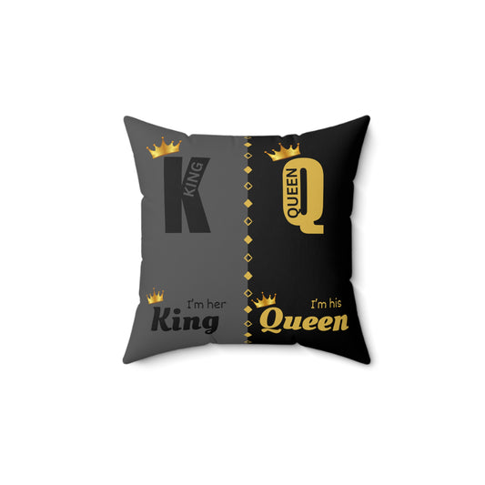 KING and QUEEN, Spun Polyester Square Pillow