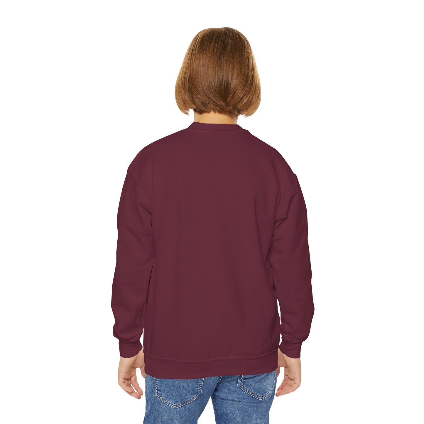 Cute Ghost with Bow, Youth Crewneck Sweatshirt