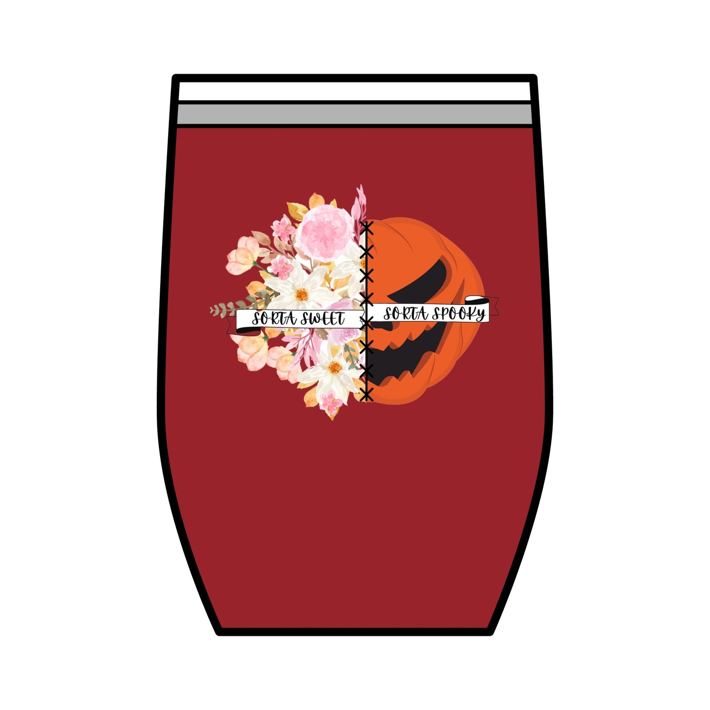 Sorta Sweet, Sorta Spooky, Wine Tumbler, 12oz.