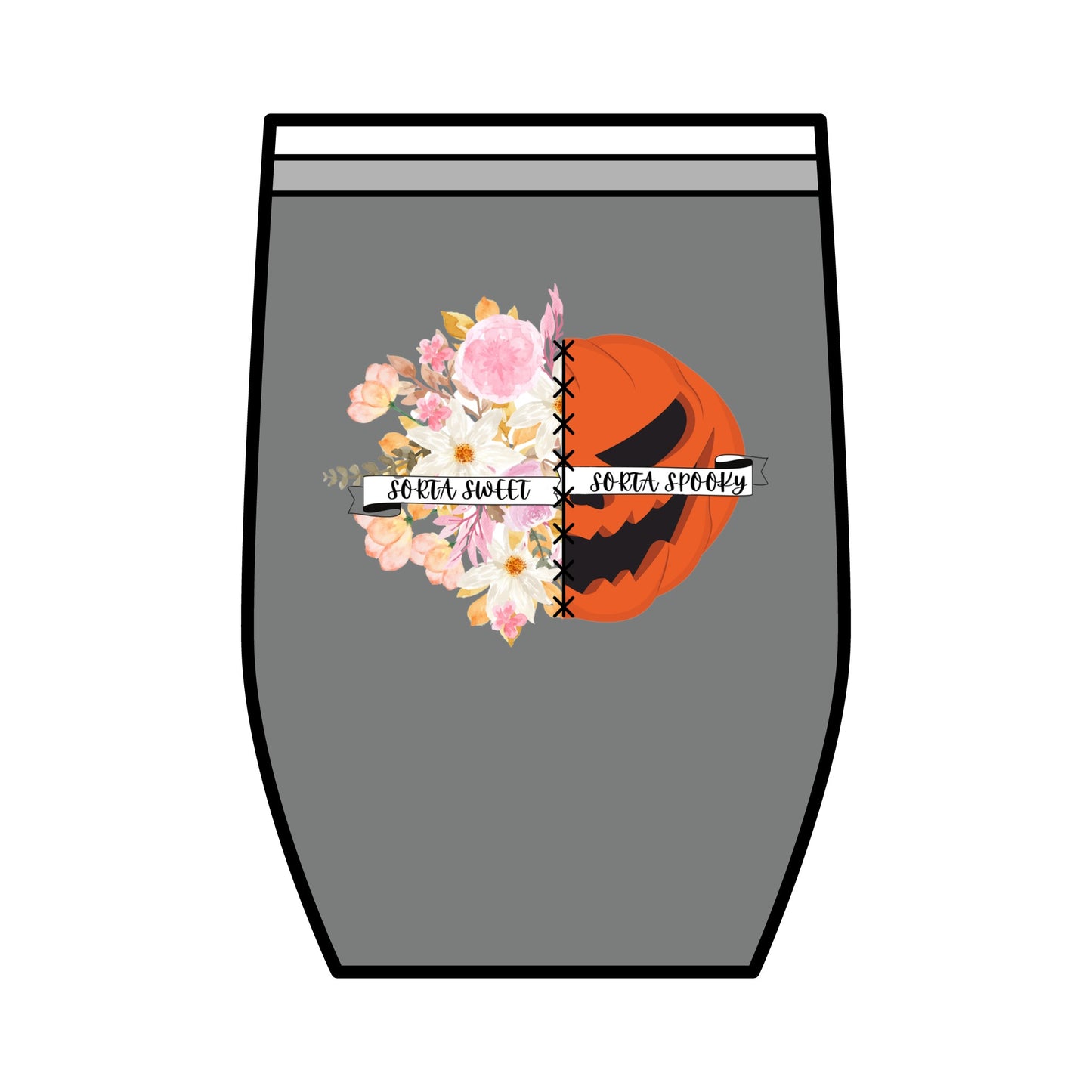 Sorta Sweet, Sorta Spooky, Wine Tumbler, 12oz.
