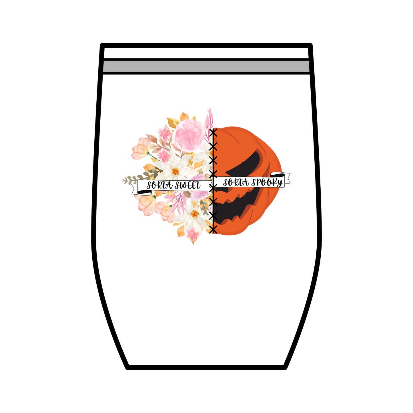 Sorta Sweet, Sorta Spooky, Wine Tumbler, 12oz.