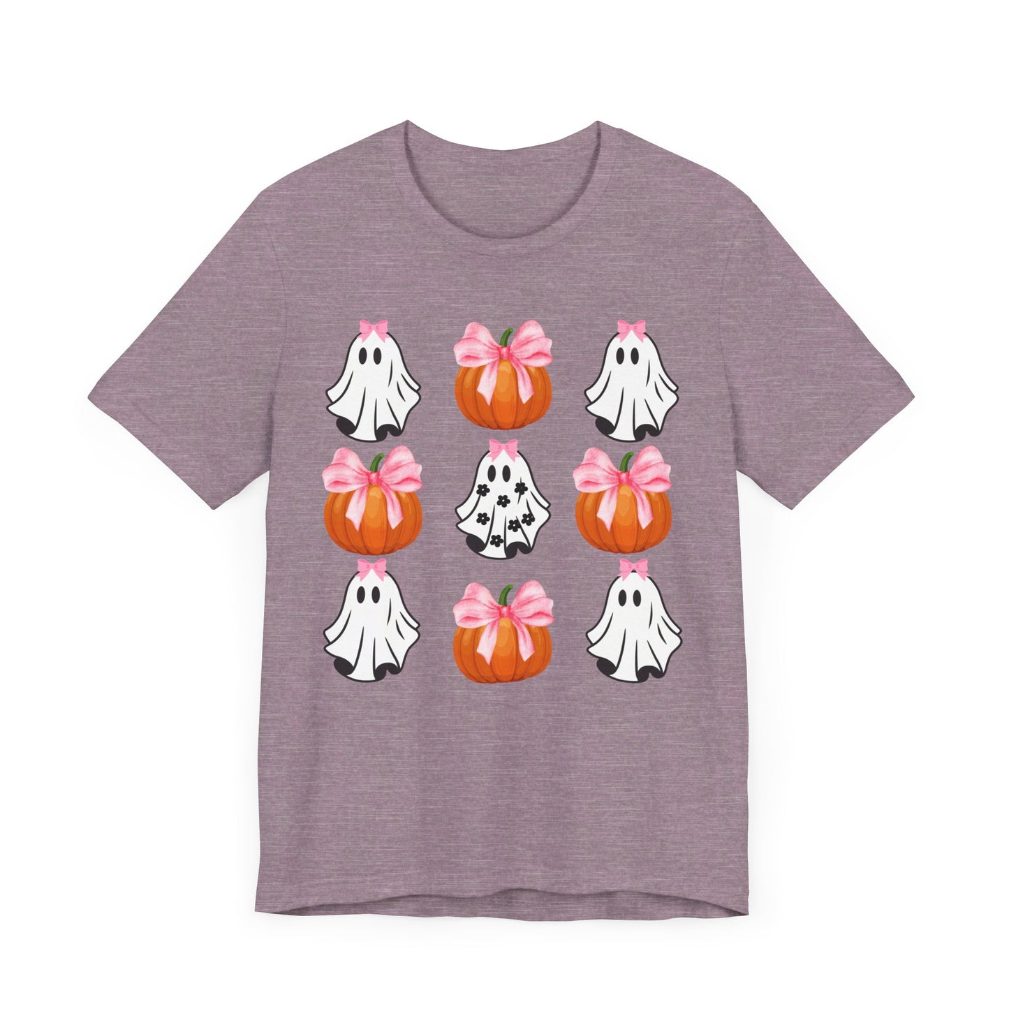 Cute Ghost With bow T-Shirt, Adult Jersey Short Sleeve Tee