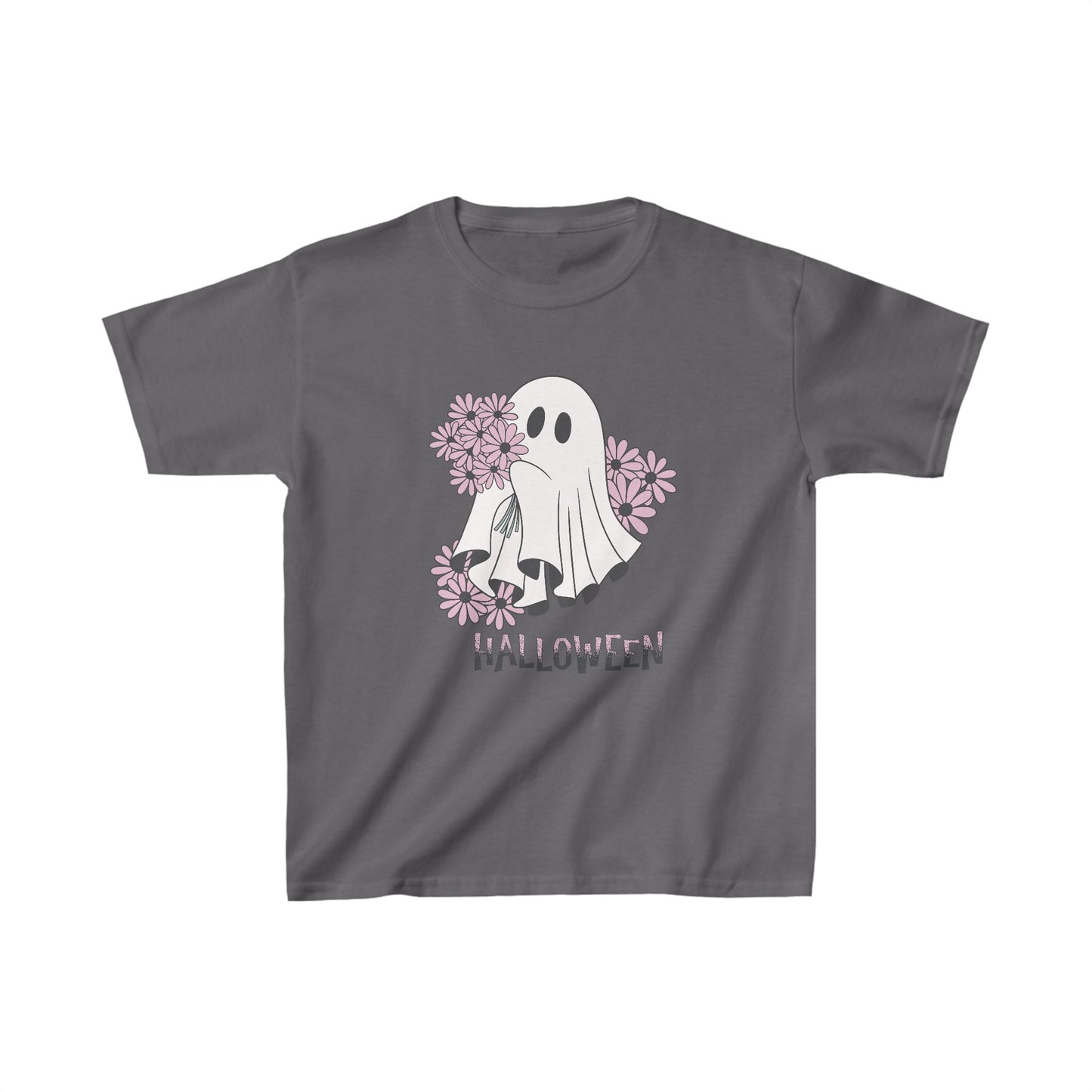 Halloween Ghost With Daisy Flowers, Kids Heavy Cotton™ Tee