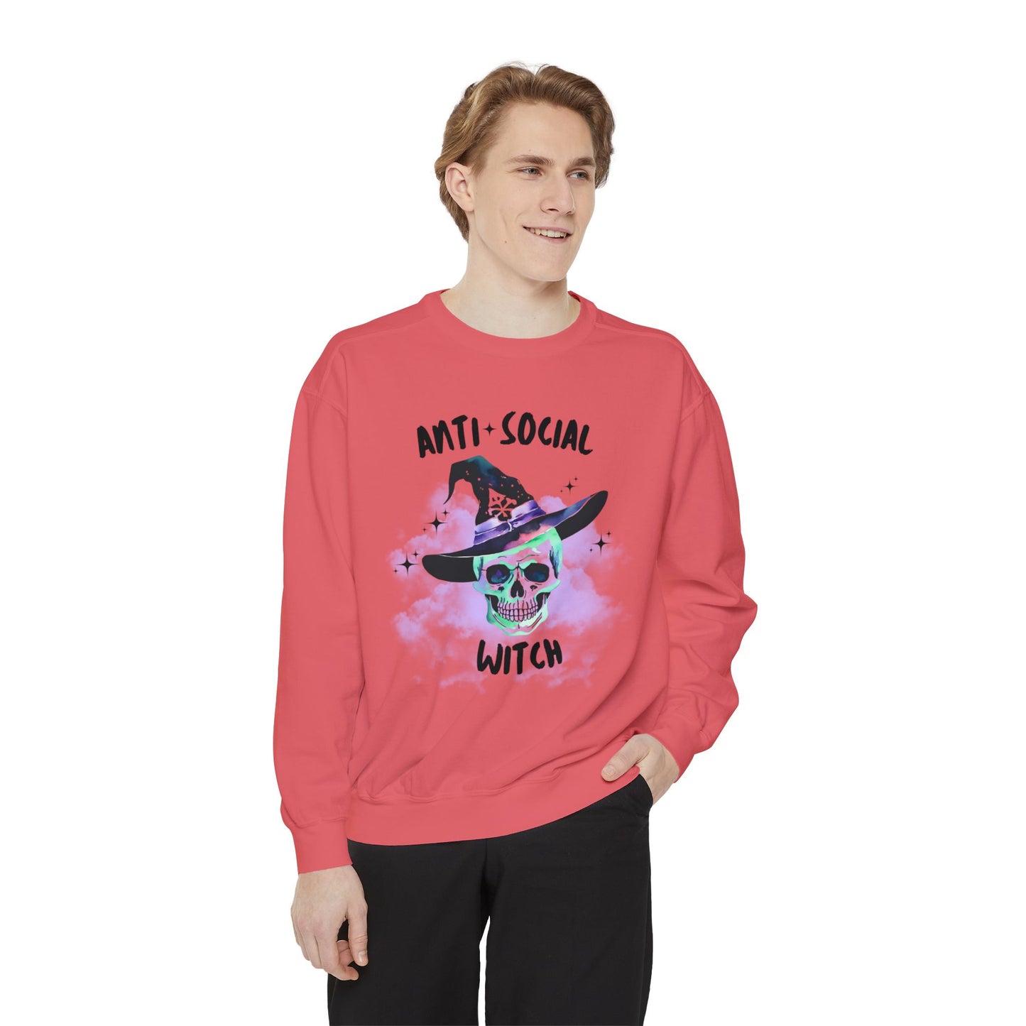 Anti Social Witch, Unisex Garment-Dyed Sweatshirt