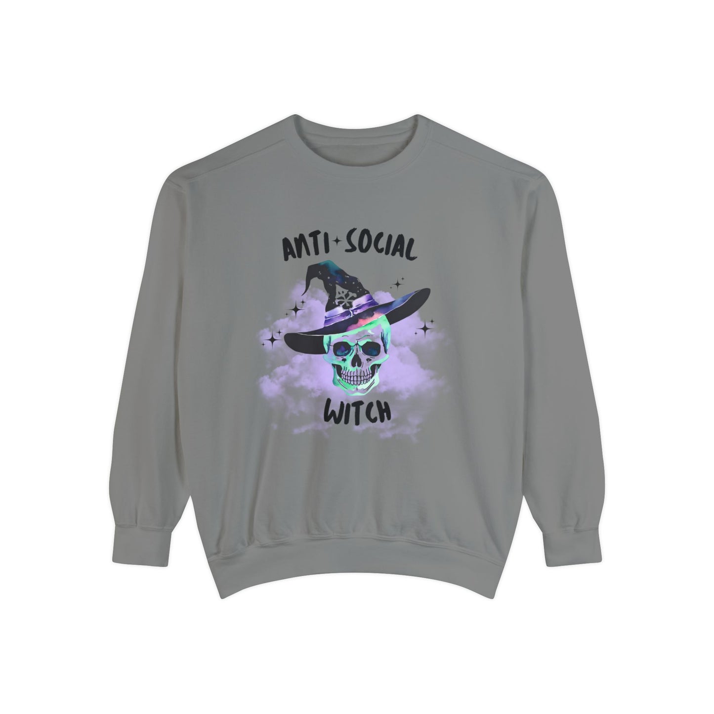 Anti Social Witch, Unisex Garment-Dyed Sweatshirt