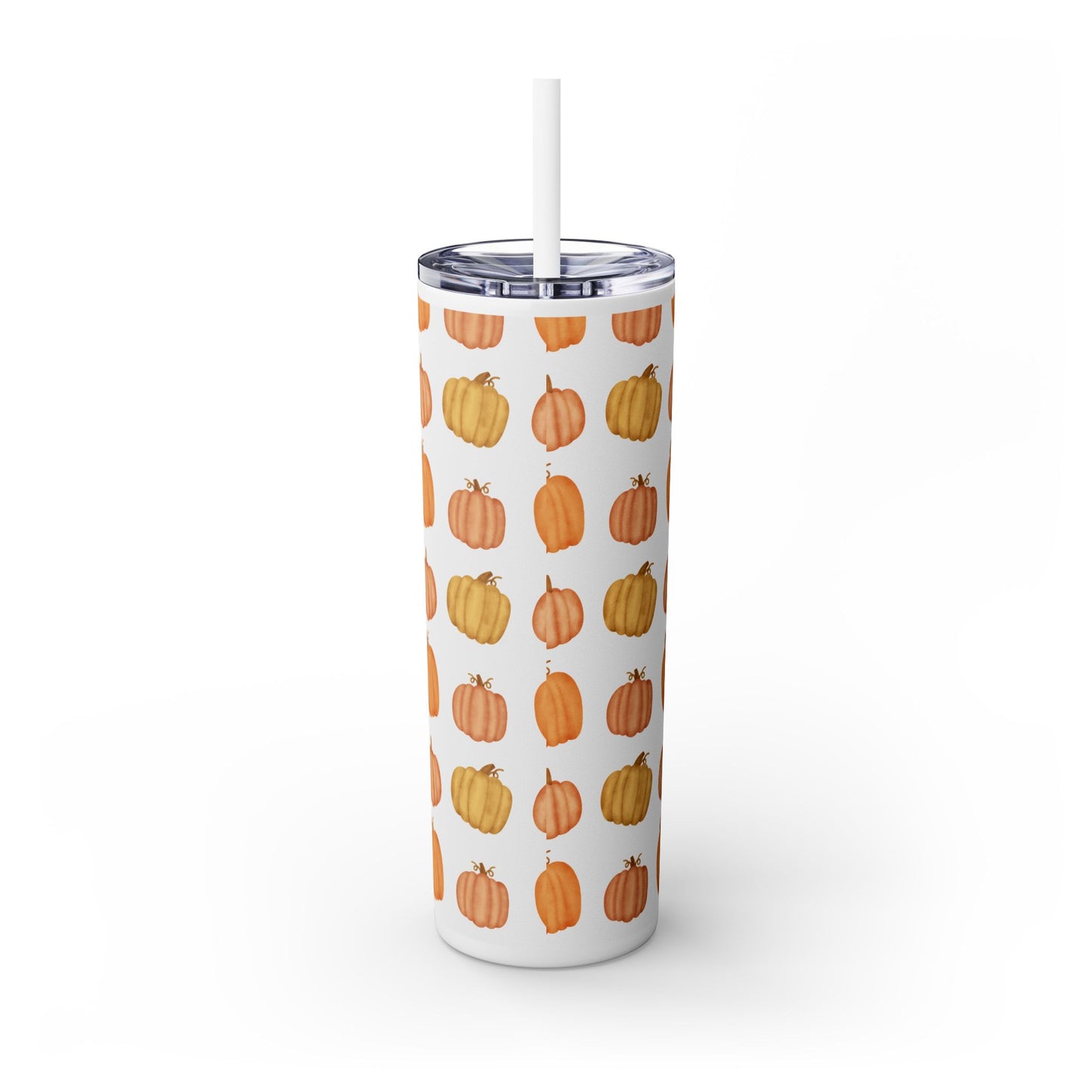 Pumpkin, Skinny Tumbler with Straw, 20oz