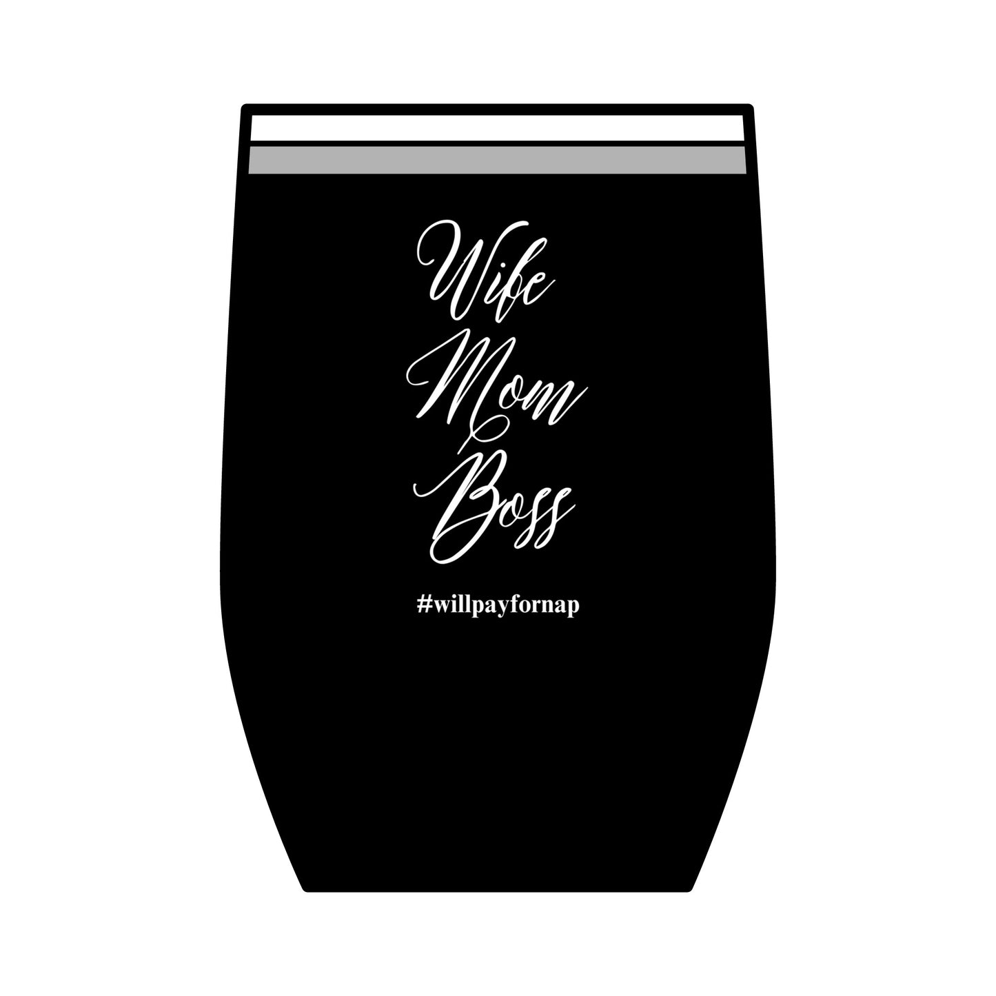 Wife Mom Boss, Wine Tumbler, 12oz.