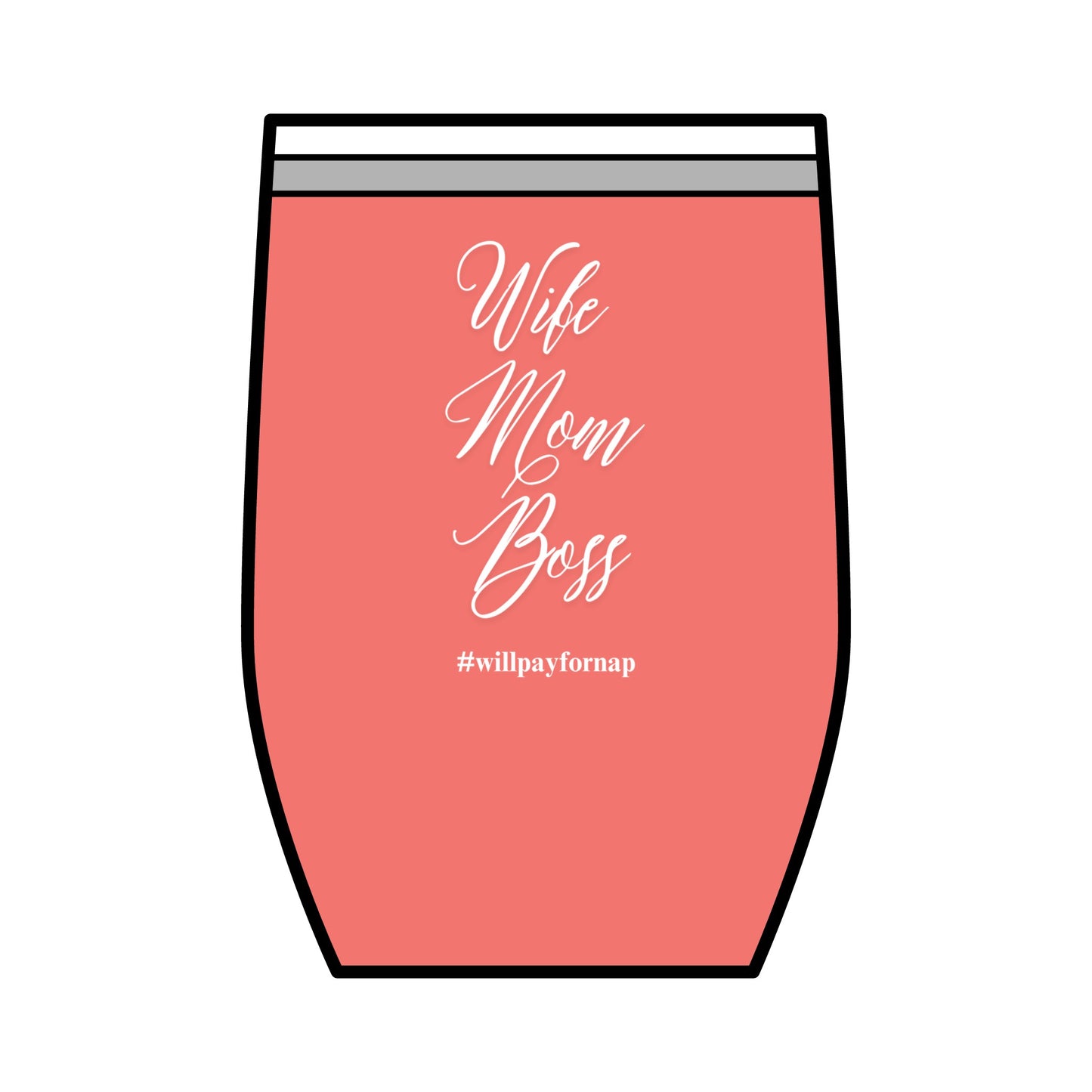 Wife Mom Boss, Wine Tumbler, 12oz.