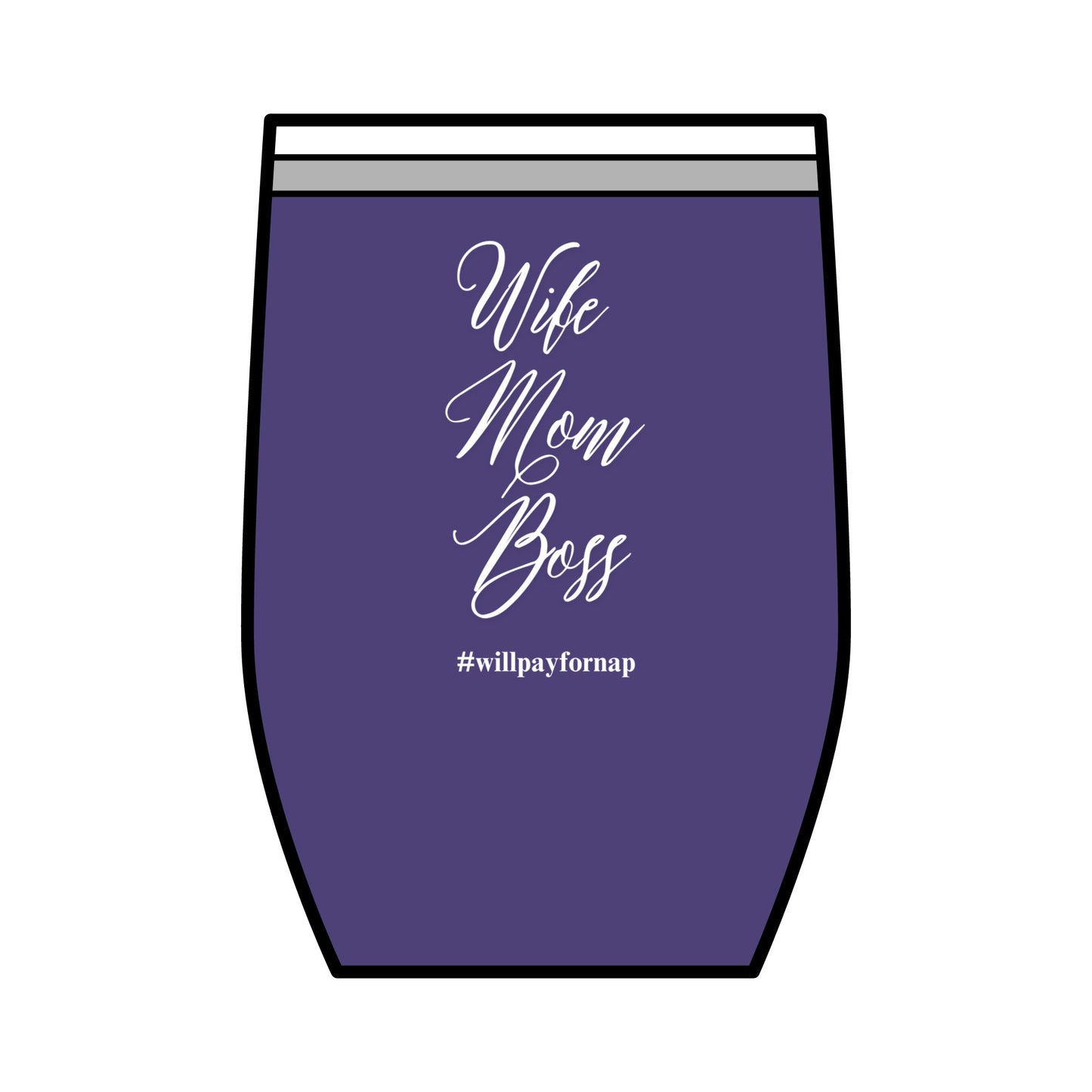 Wife Mom Boss, Wine Tumbler, 12oz.