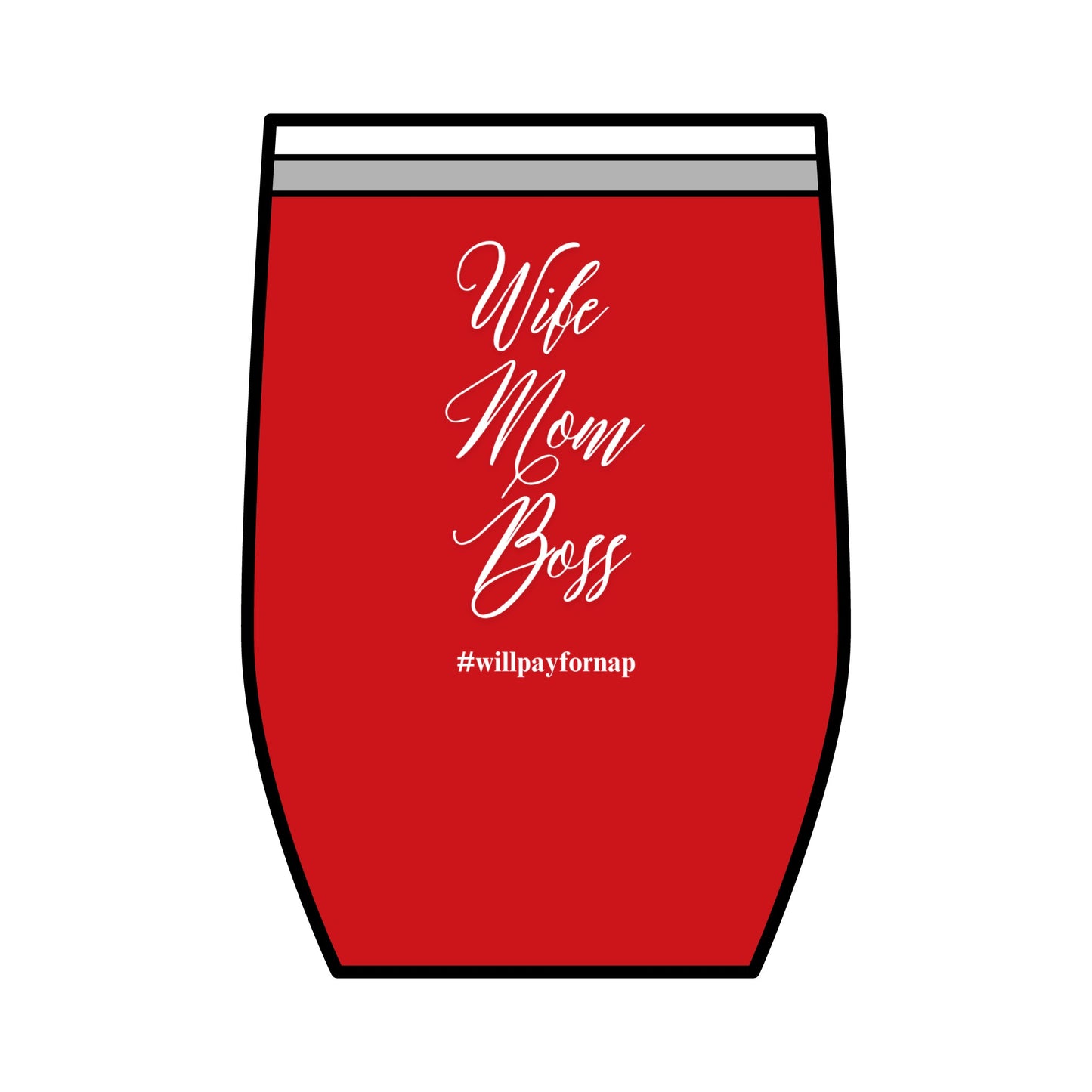 Wife Mom Boss, Wine Tumbler, 12oz.