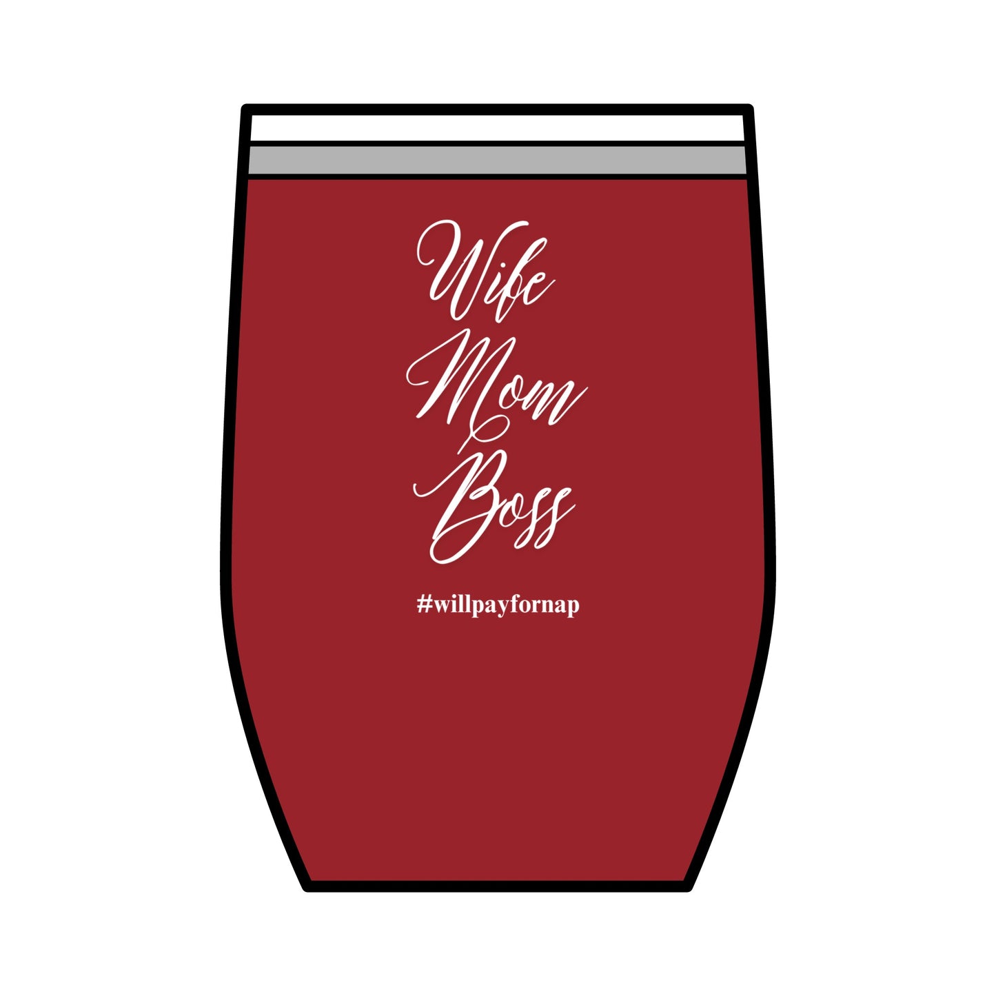 Wife Mom Boss, Wine Tumbler, 12oz.