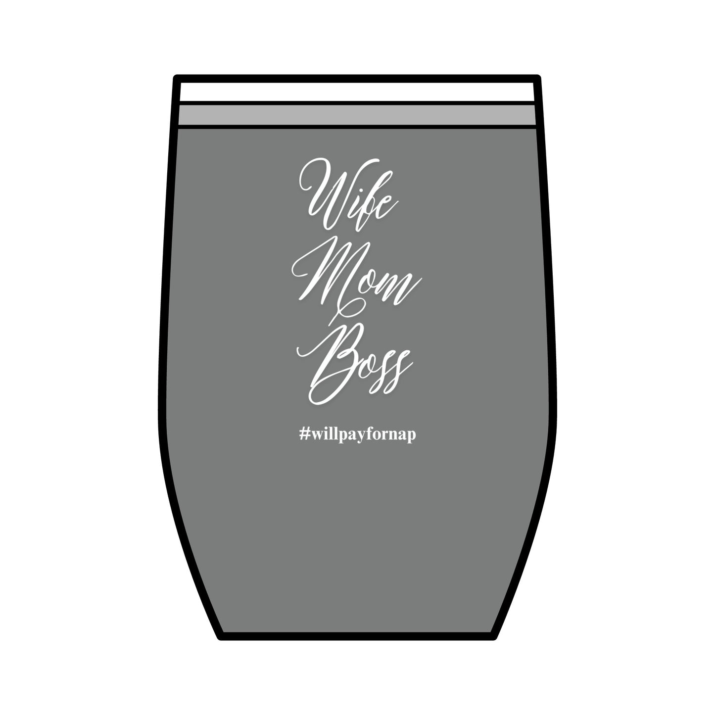 Wife Mom Boss, Wine Tumbler, 12oz.