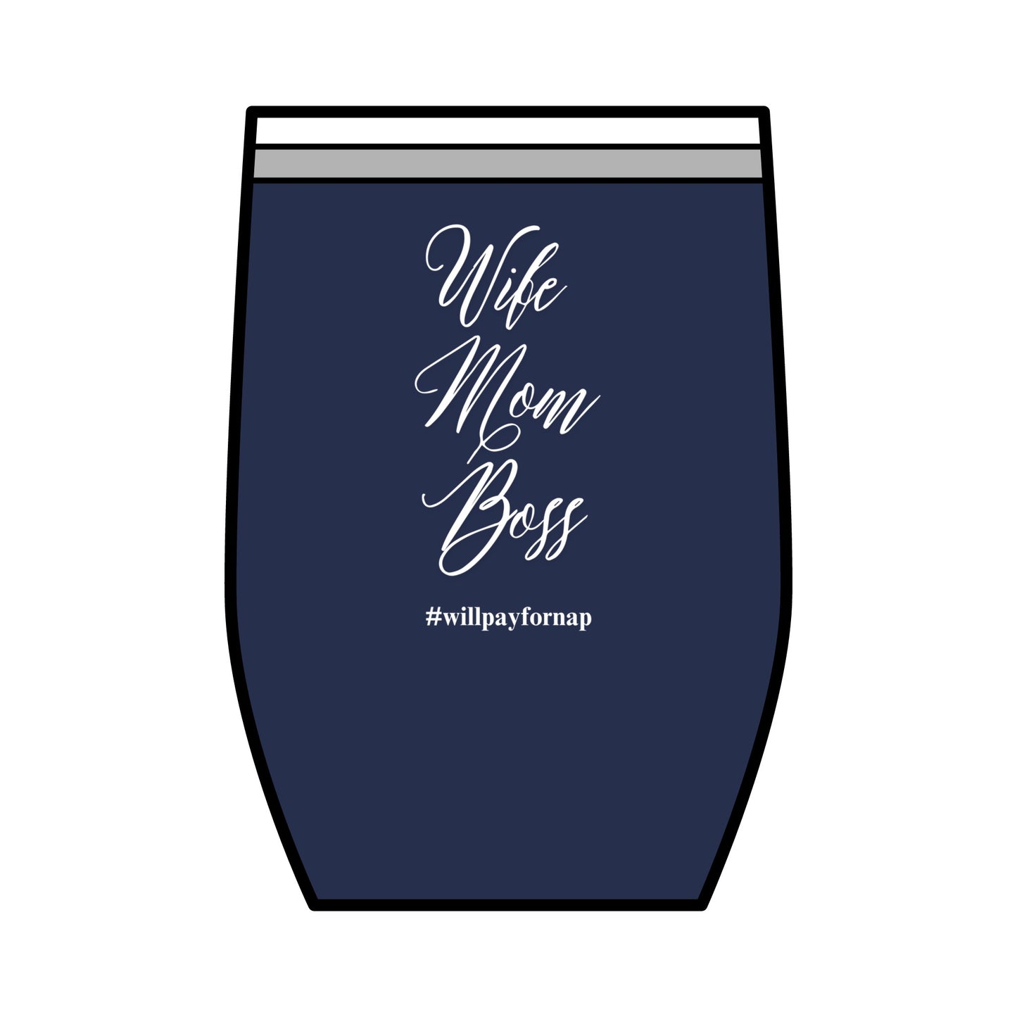 Wife Mom Boss, Wine Tumbler, 12oz.