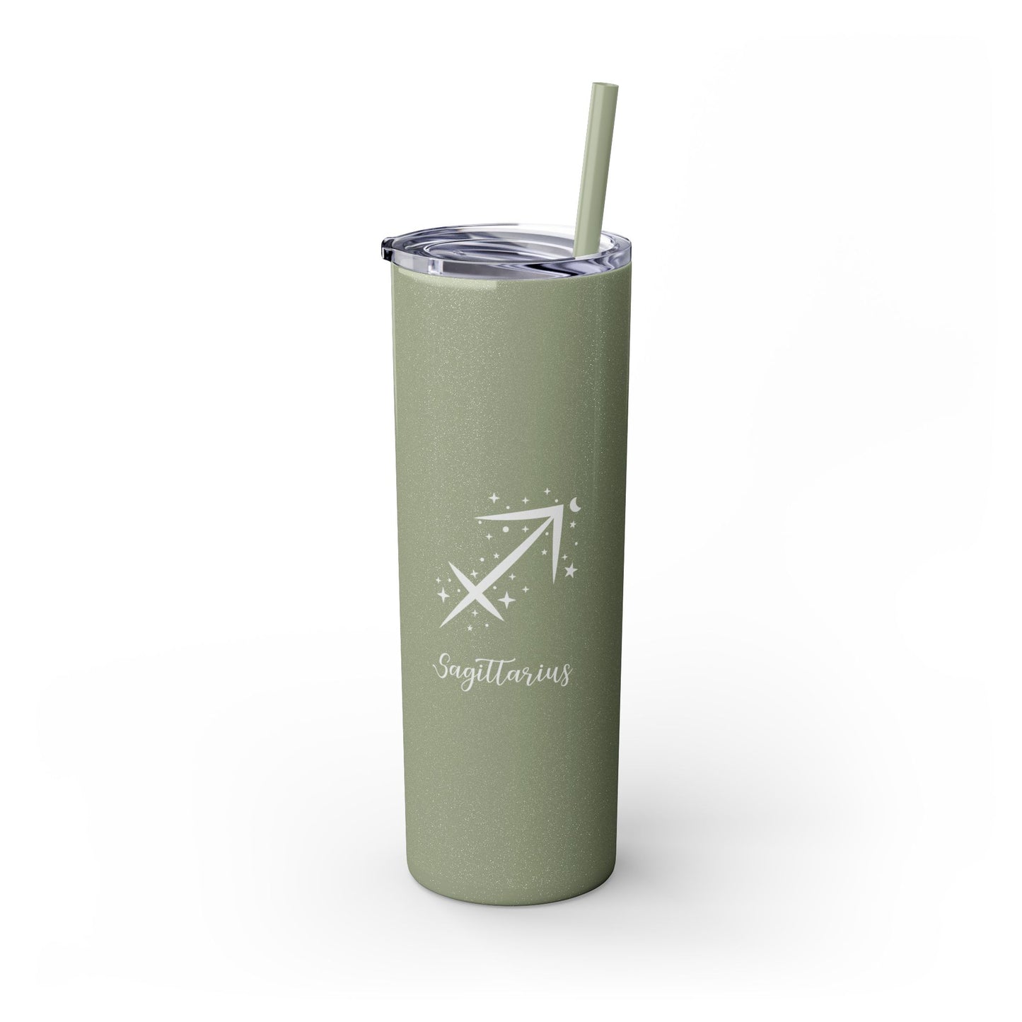 Sagittarius Glitter, Skinny Tumbler with Straw, 20oz