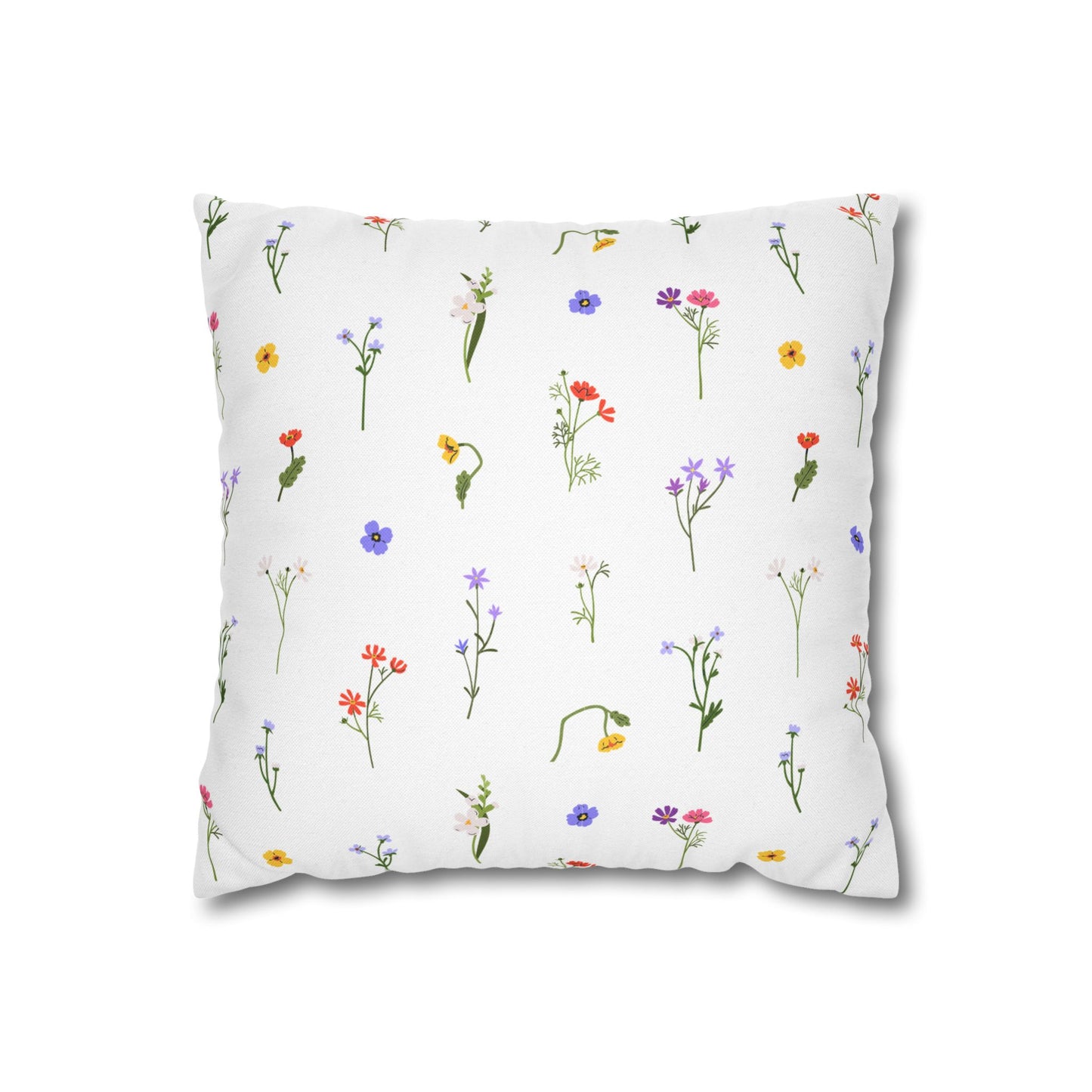 Wild Flower Pillow Case, Spun Polyester Square Pillowcase