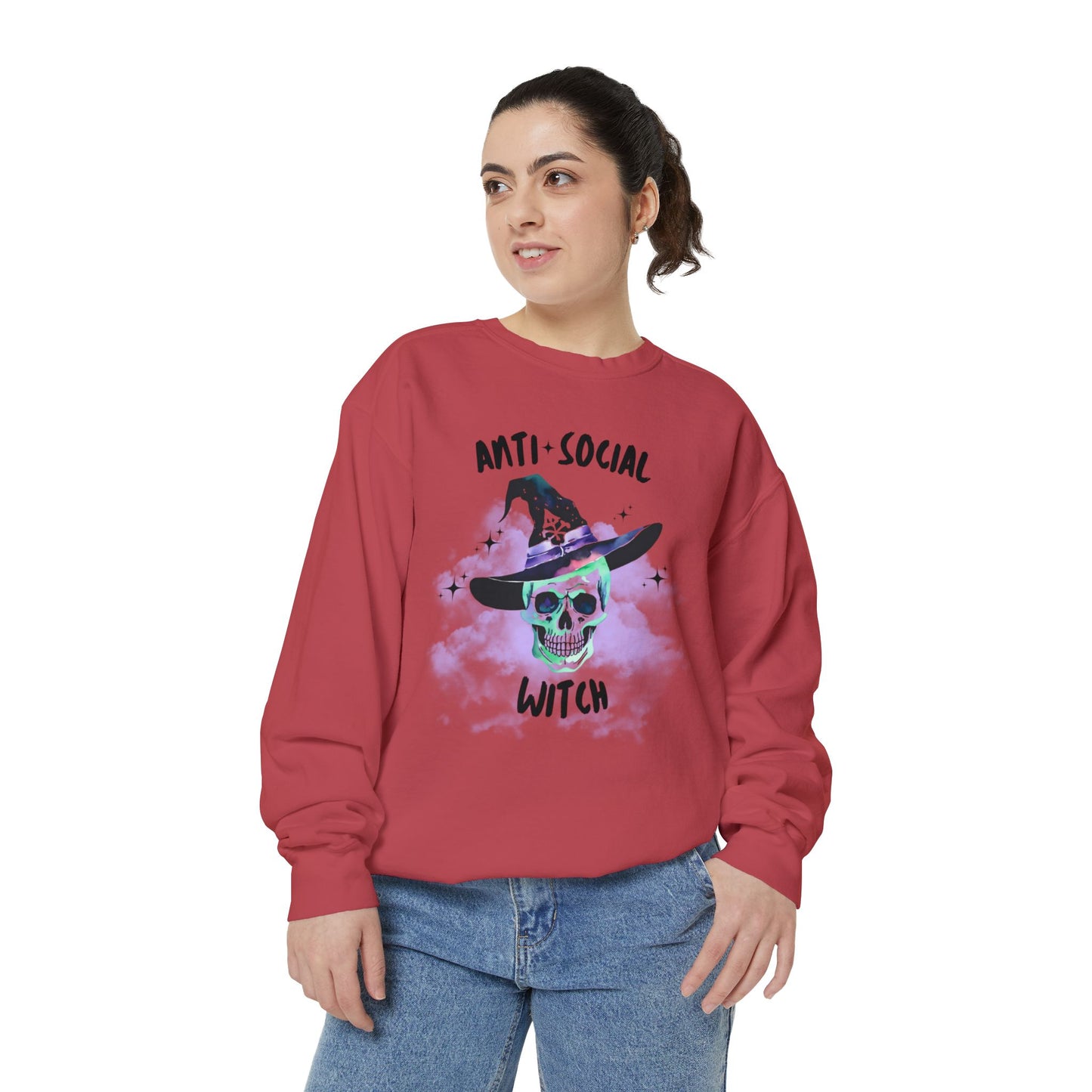 Anti Social Witch, Unisex Garment-Dyed Sweatshirt