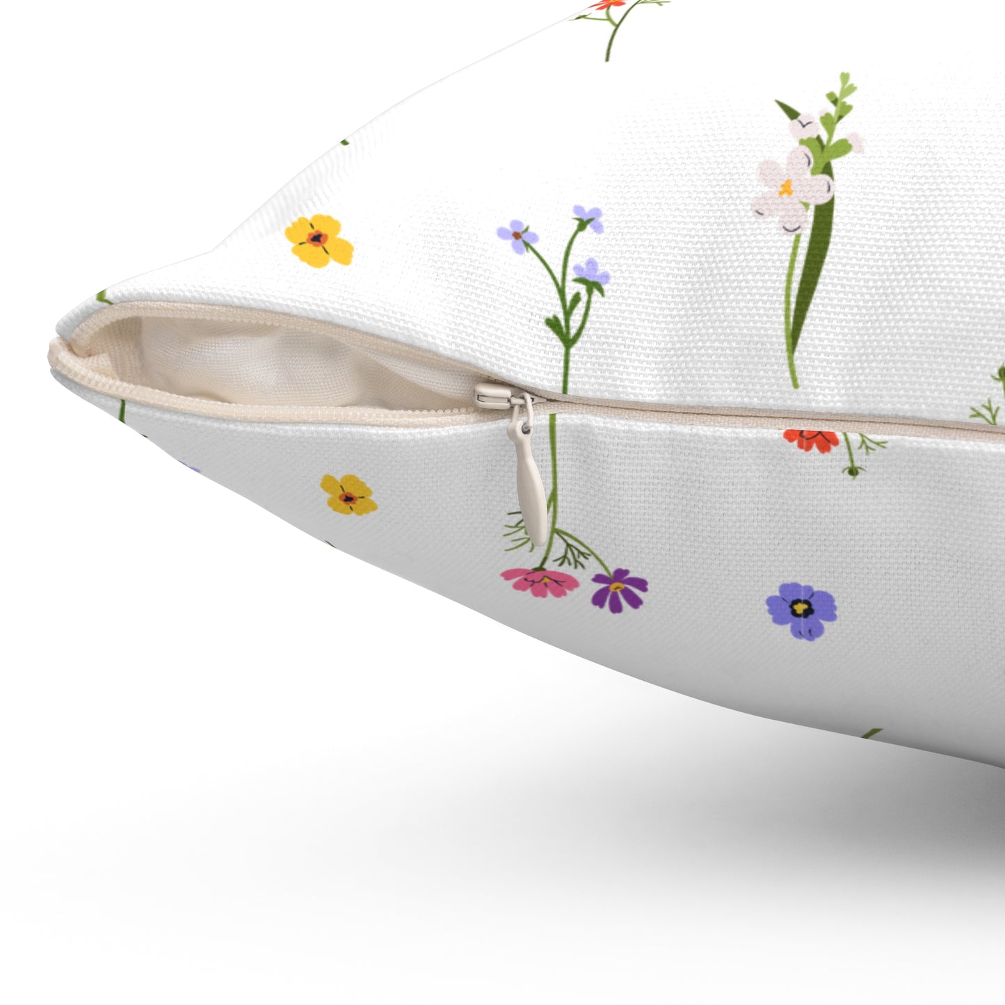 Wild Flowers, Spun Polyester Square Pillow