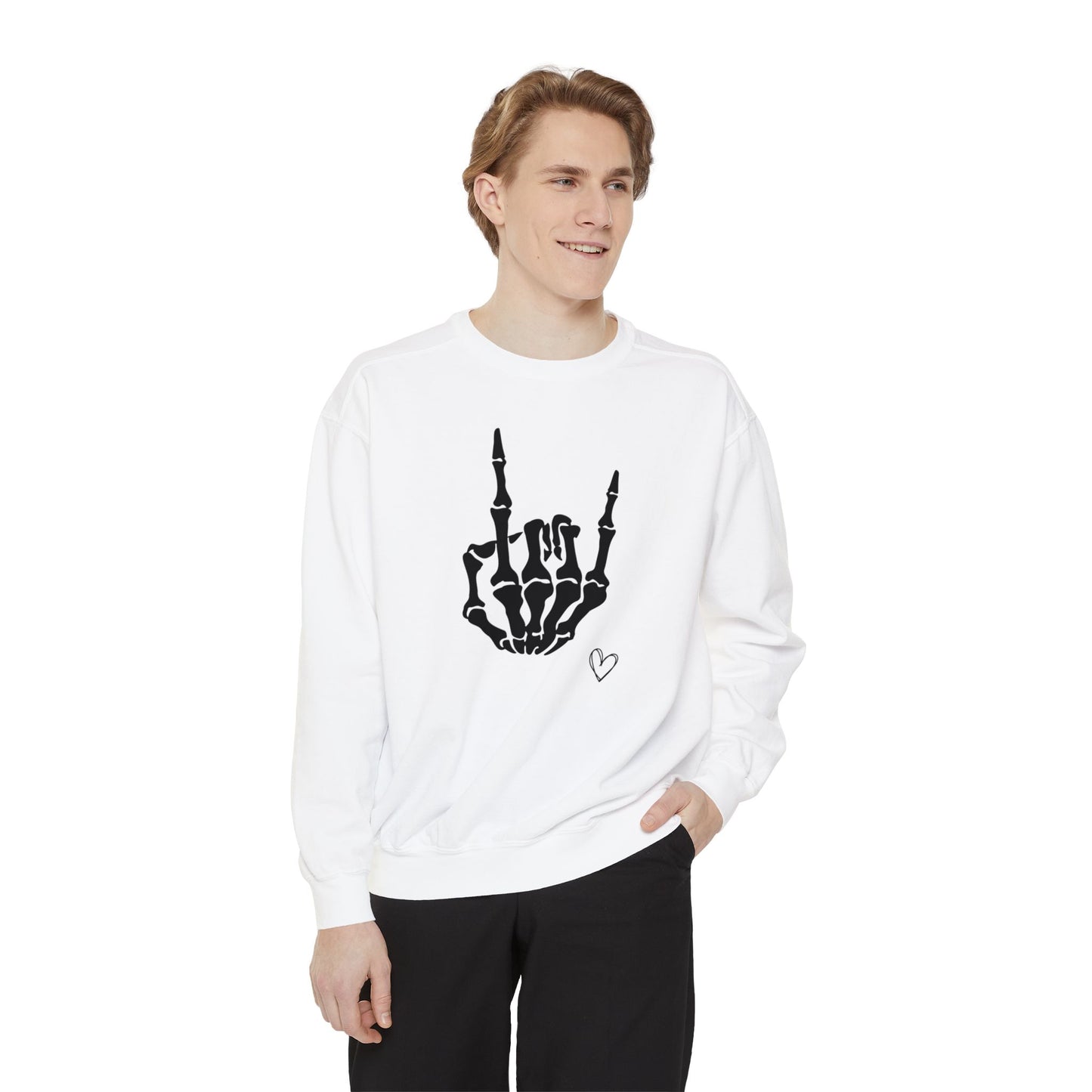 Skeleton Hand, Unisex Garment-Dyed Sweatshirt