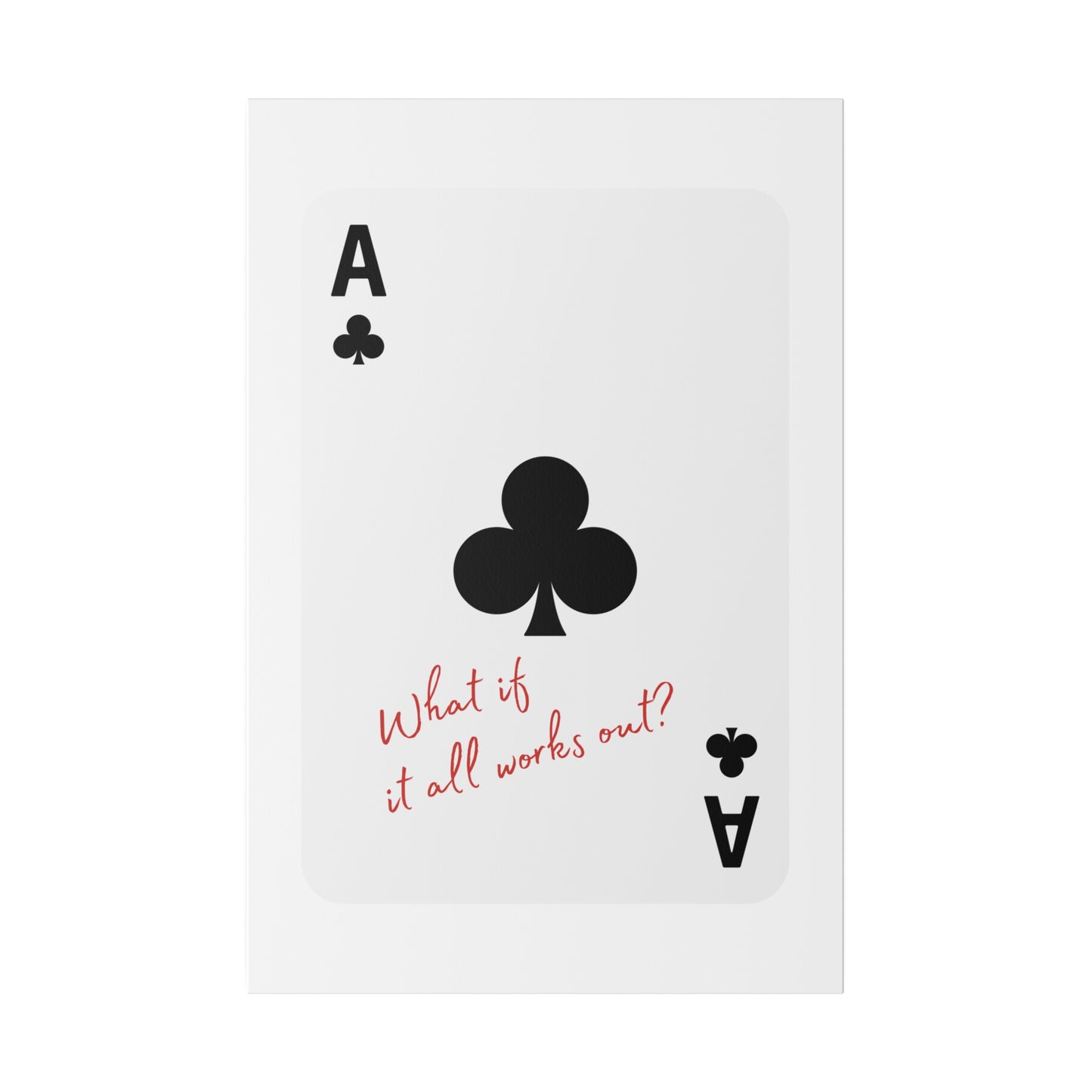 What if it all works out? Black, Matte Canvas, Stretched, 0.75"