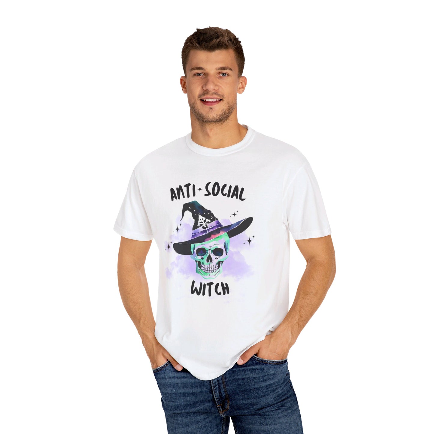 Anti Social Witch, Unisex Garment-Dyed T-shirt