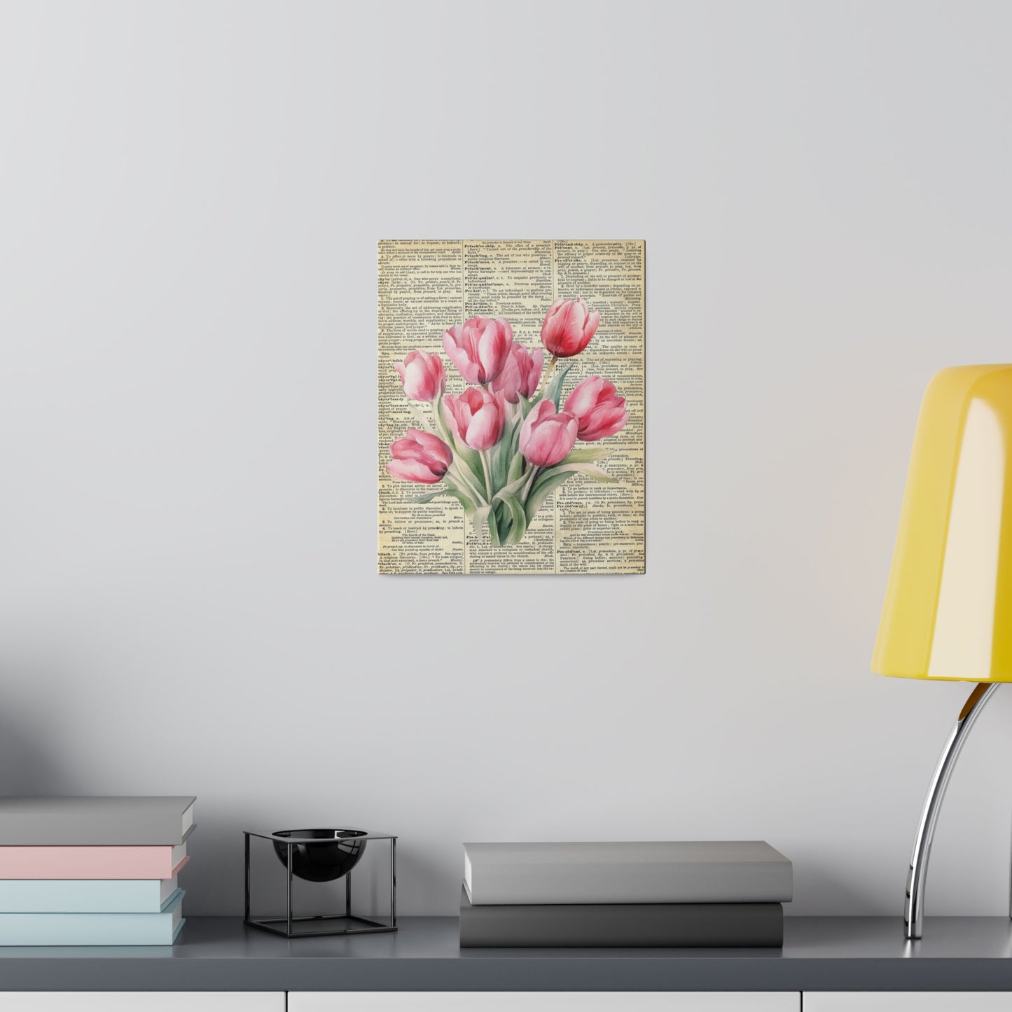 Tulip Flower, Vintage Dictionary page, Matte Canvas, Stretched, 0.75"