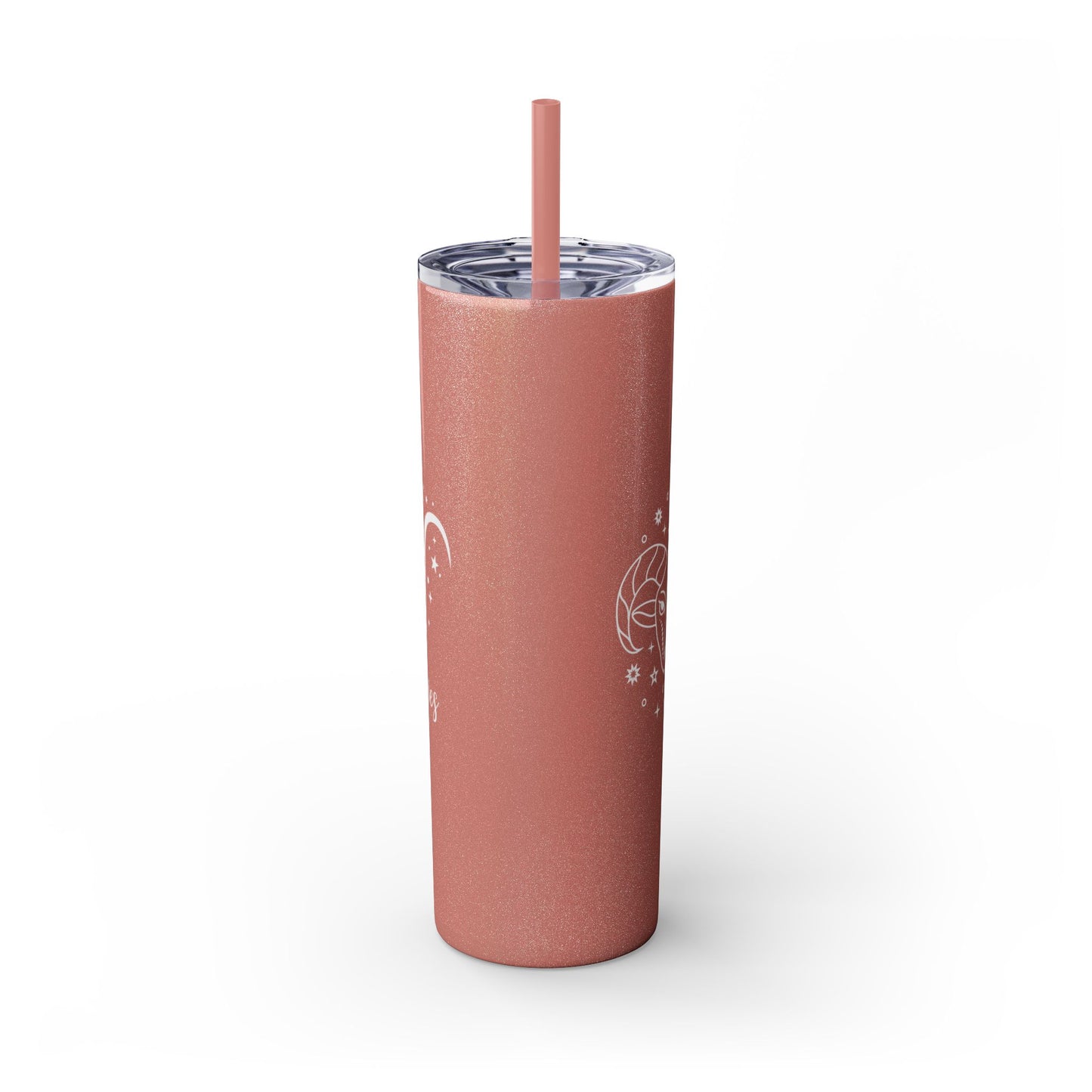 Aries Glitter, Skinny Tumbler with Straw, 20oz