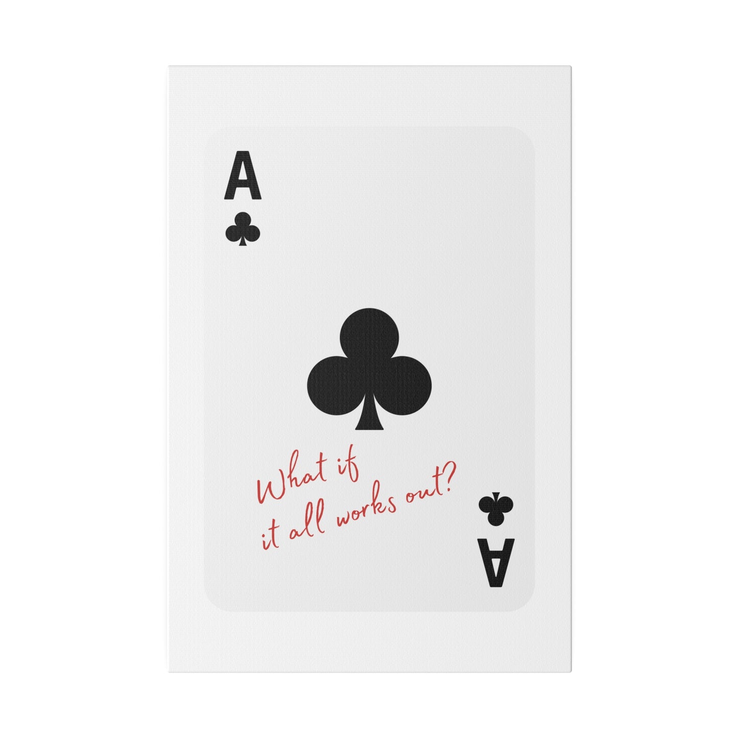 What if it all works out? Black, Matte Canvas, Stretched, 0.75"