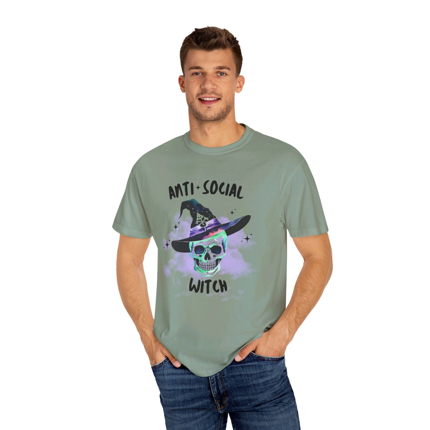 Anti Social Witch, Unisex Garment-Dyed T-shirt