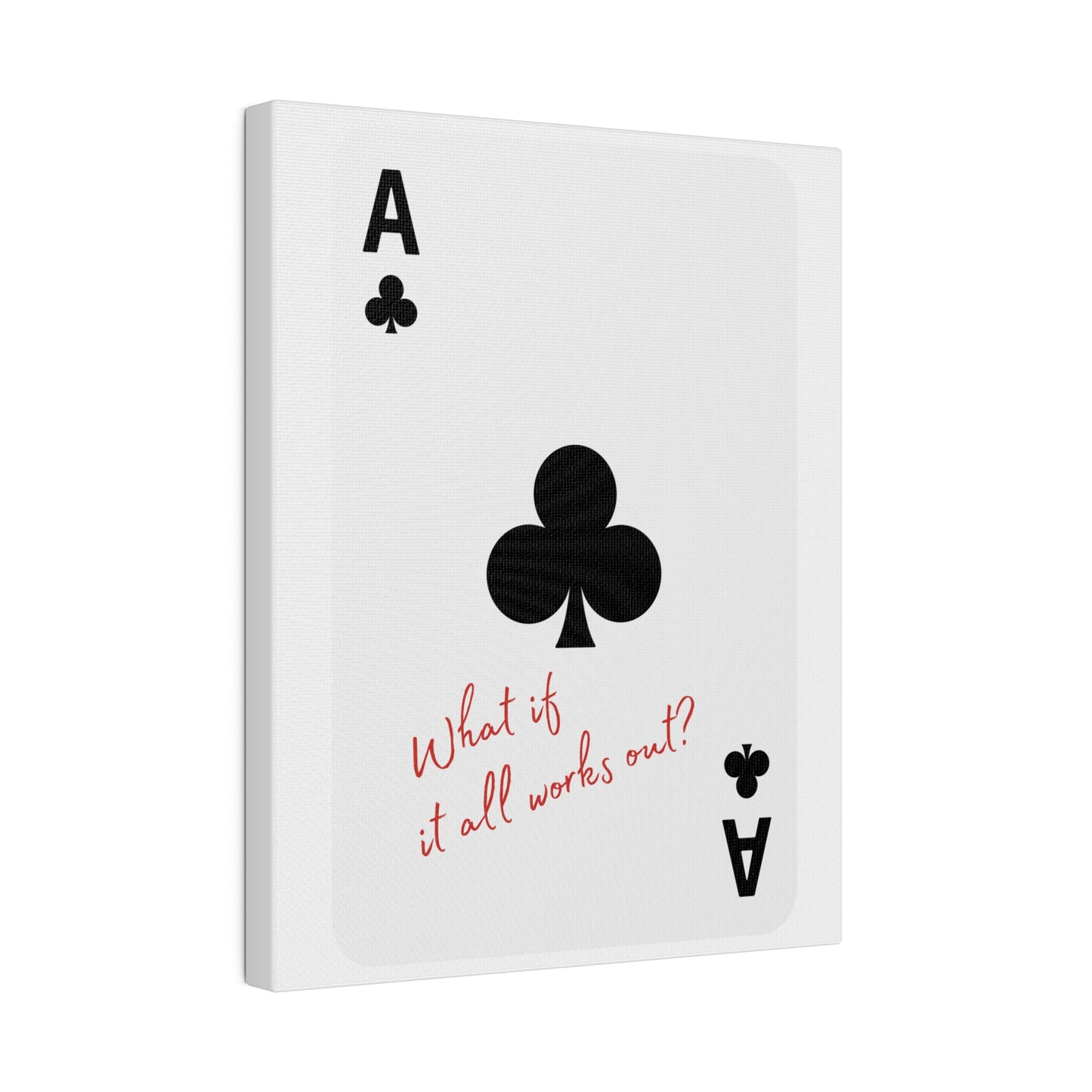 What if it all works out? Black, Matte Canvas, Stretched, 0.75"