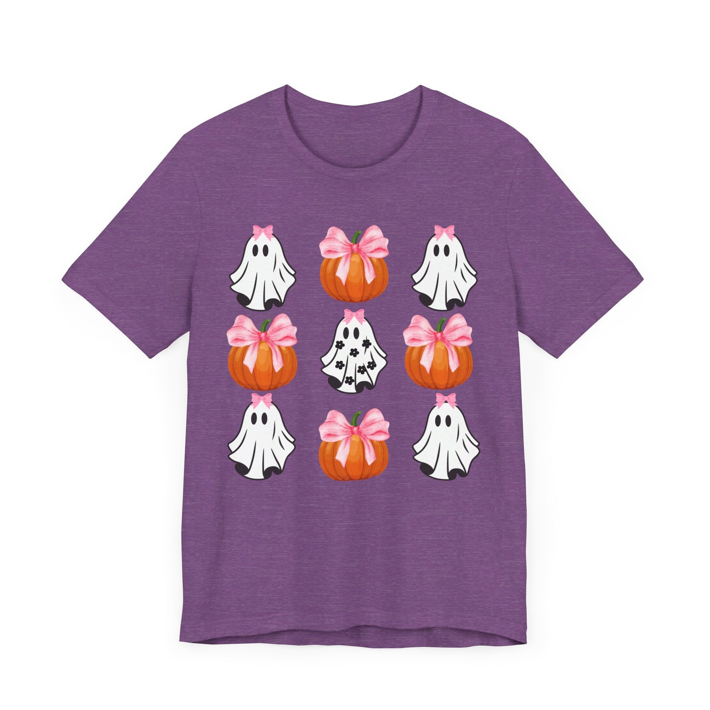 Cute Ghost With bow T-Shirt, Adult Jersey Short Sleeve Tee
