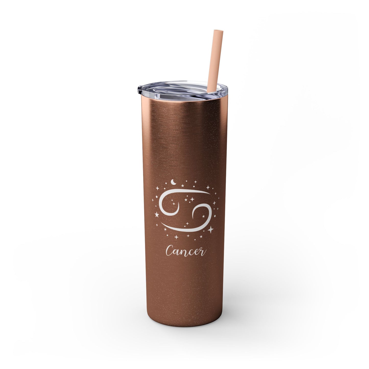 Cancer Glitter, Skinny Tumbler with Straw, 20oz