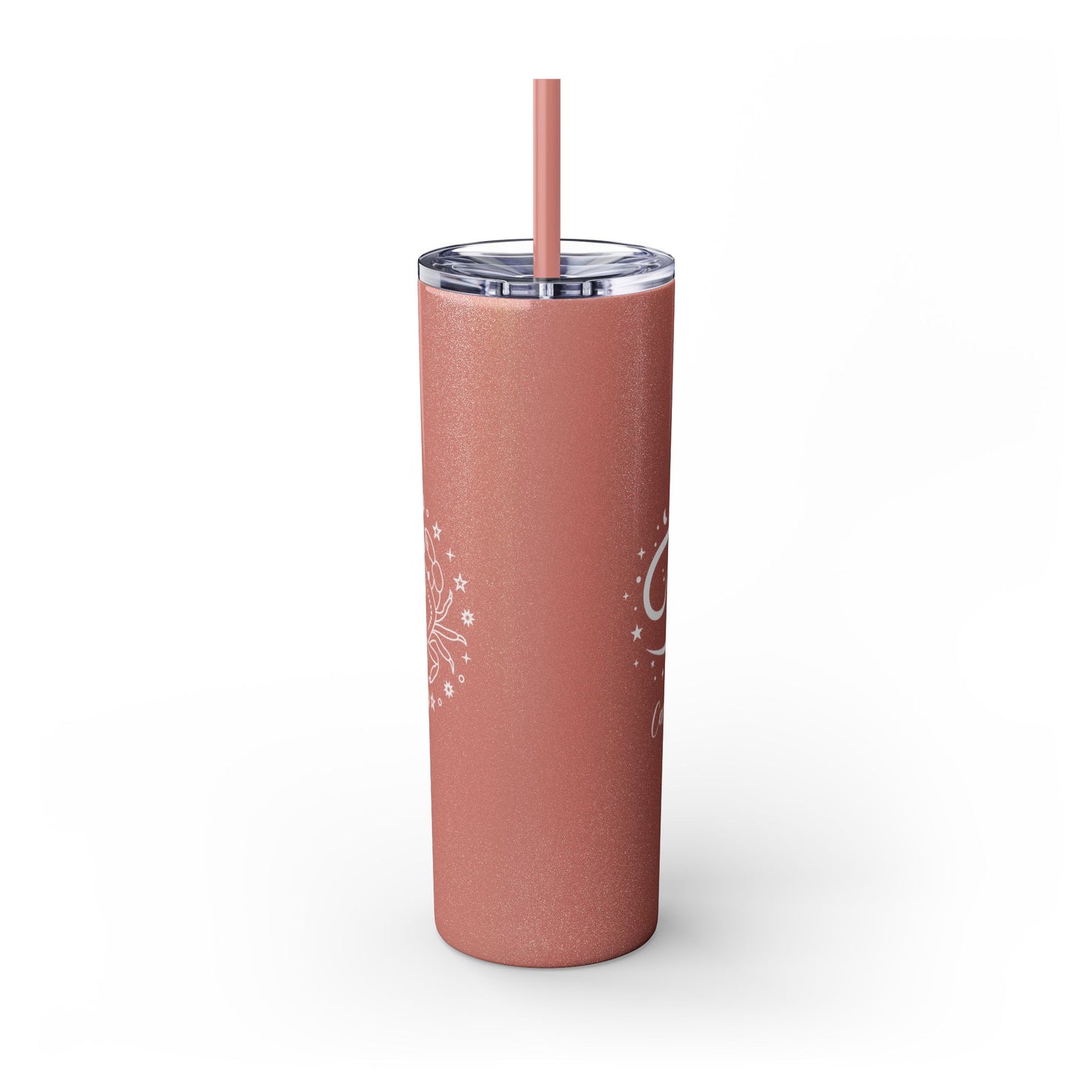 Cancer Glitter, Skinny Tumbler with Straw, 20oz