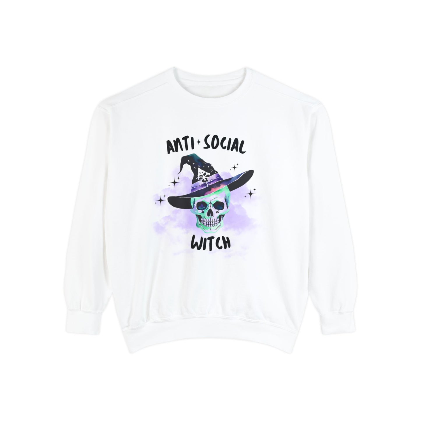 Anti Social Witch, Unisex Garment-Dyed Sweatshirt