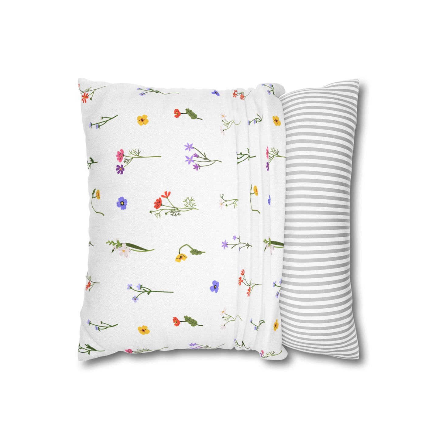 Wild Flower Pillow Case, Spun Polyester Square Pillowcase