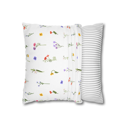 Wild Flower Pillow Case, Spun Polyester Square Pillowcase