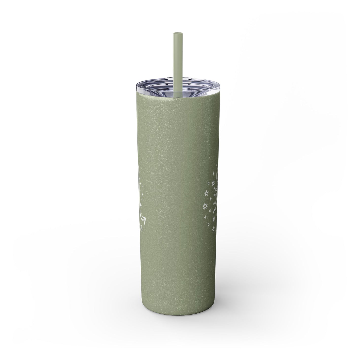 Scorpio Glitter, Skinny Tumbler with Straw, 20oz