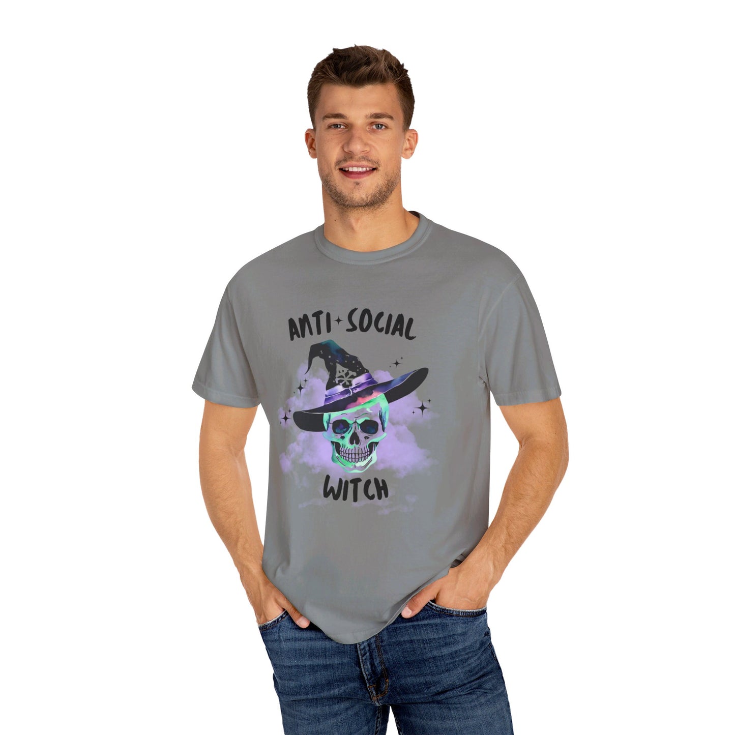 Anti Social Witch, Unisex Garment-Dyed T-shirt
