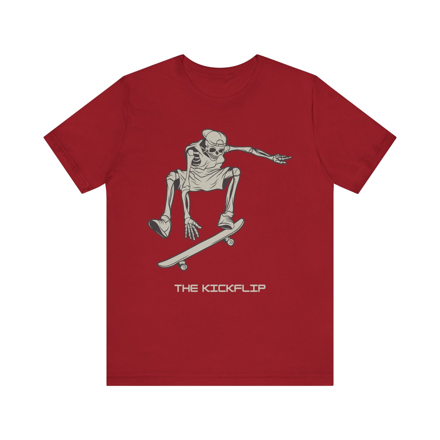 Skeleton Kickflip Skateboard, Unisex Jersey Short Sleeve Tee